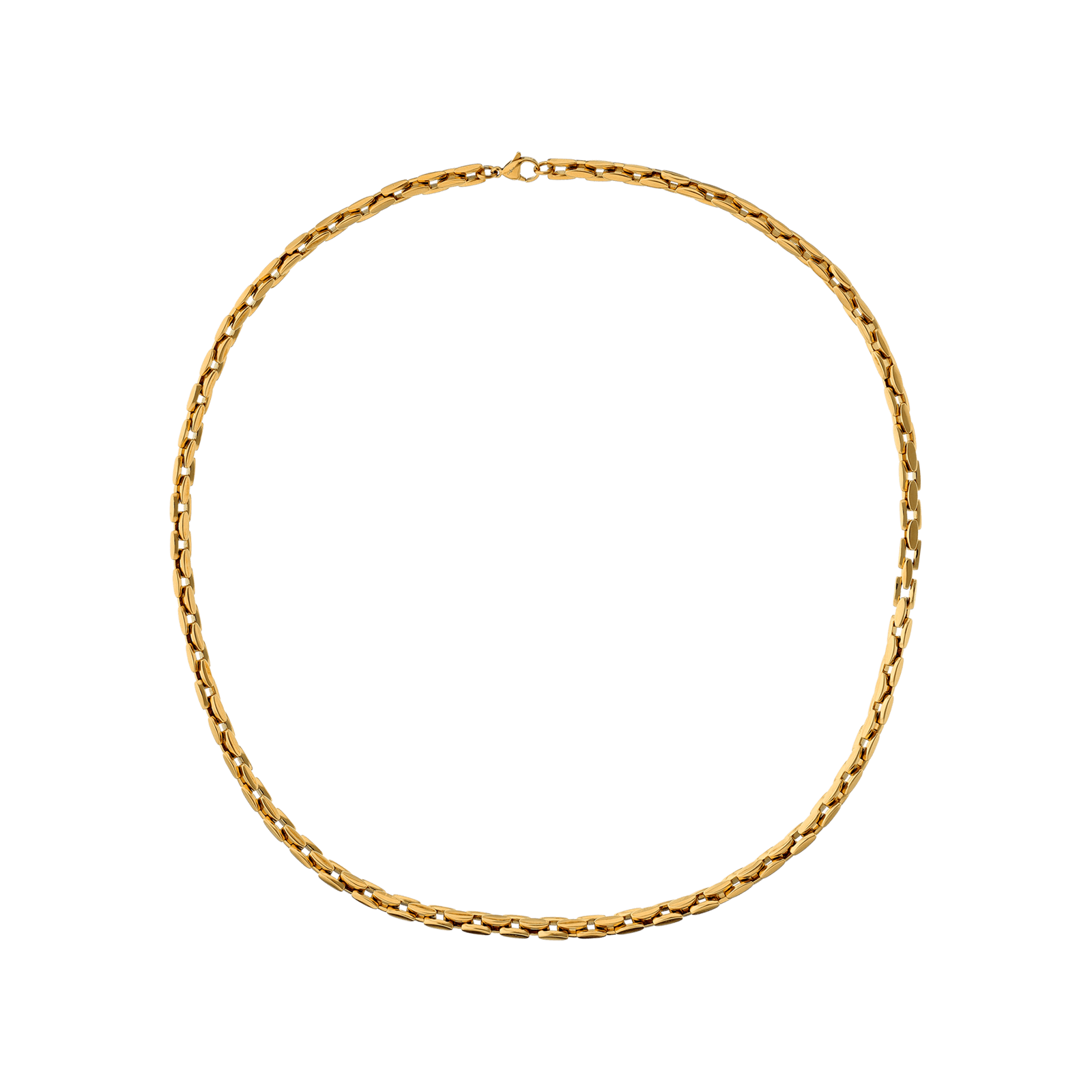collier callas acier doré maille homme 56 mm