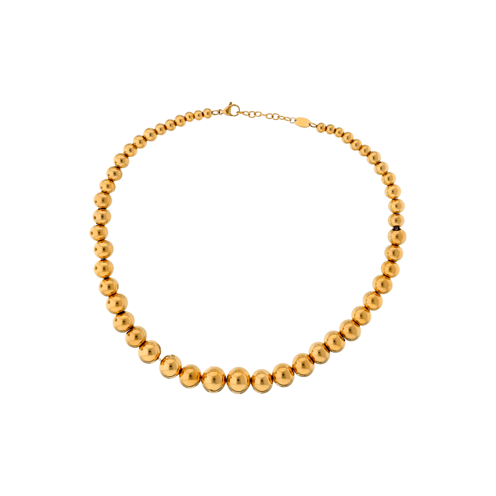 Collier CALLAS ACIER IPG GROSSE CHUTE BOULE 45+3CM TAG