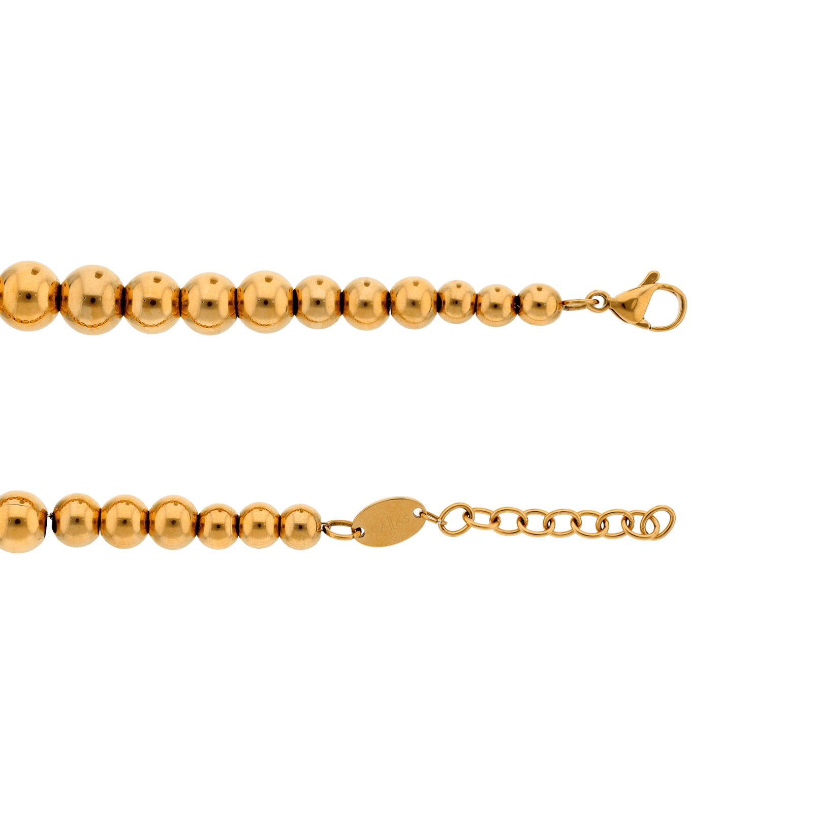 Collier CALLAS ACIER IPG GROSSE CHUTE BOULE 45+3CM TAG