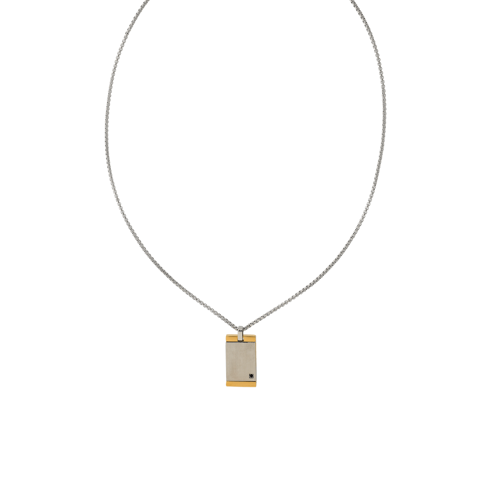 Collier Callas Acier doré Pendentif feuille ajouré Cristal Preciosa 40 plus 5 centimètres tag