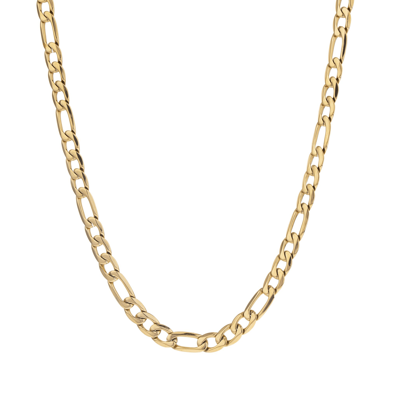 Collier Maille Cheval Alterné 7.5mm 60cm Acier Jaune