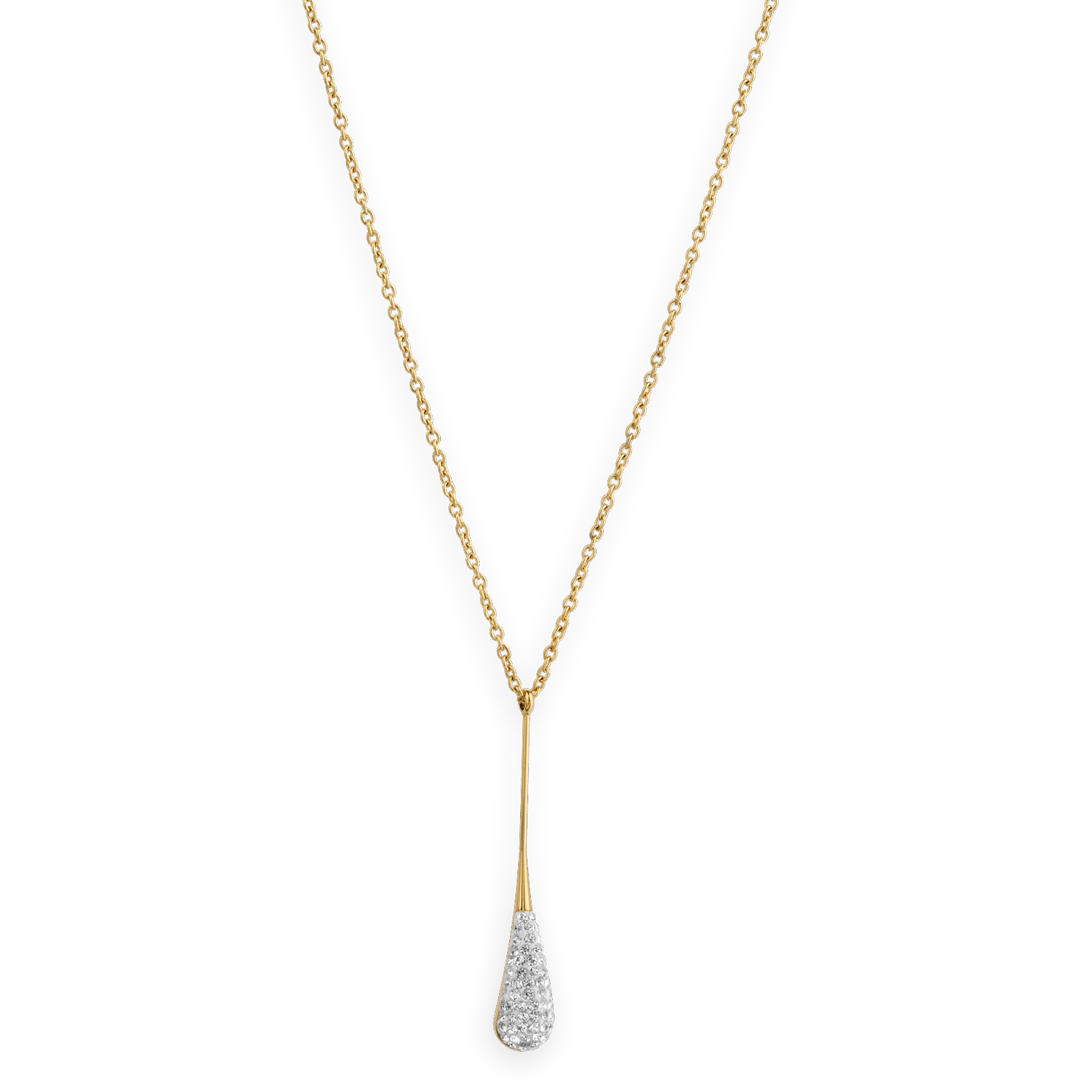 Collier chaîne motif goutte de cristal