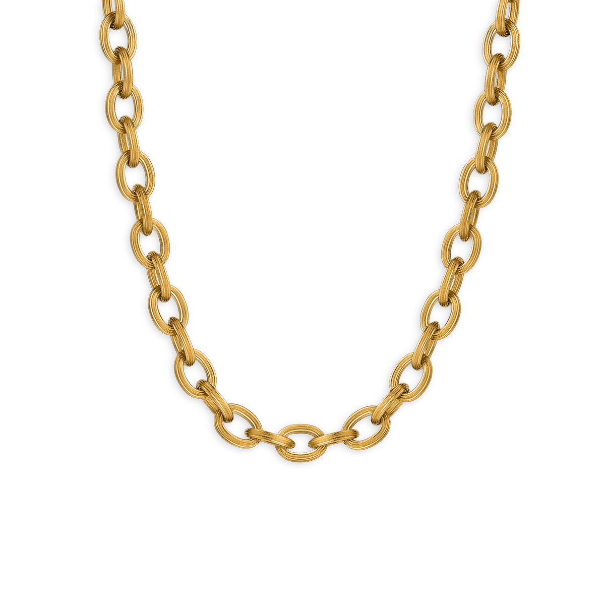 Collier Acier Jaune Maille Forçat Antillais 9mm 60cm
