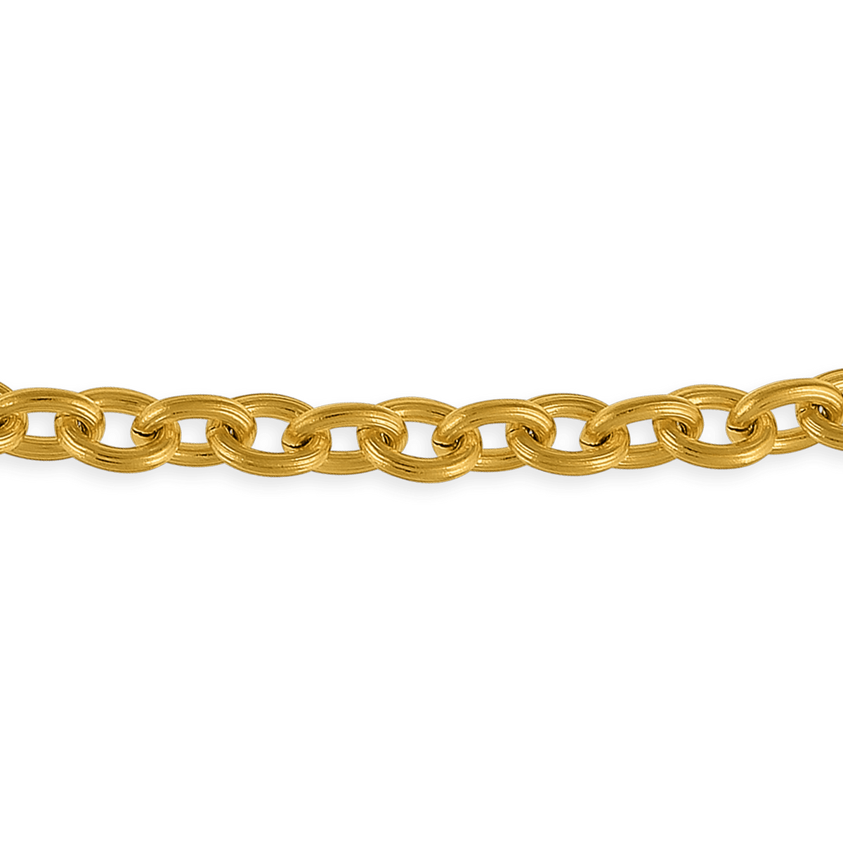 Collier Acier Jaune Maille Forçat Antillais 9mm 60cm