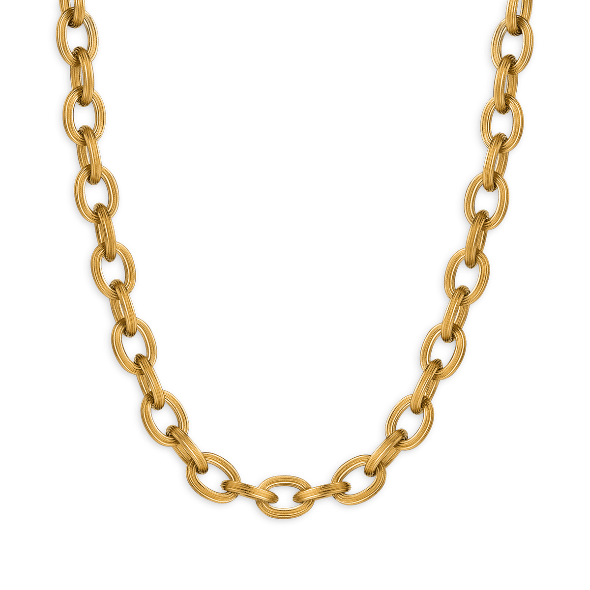 Collier Acier Jaune Maille Forçat Antillais 9mm 70cm