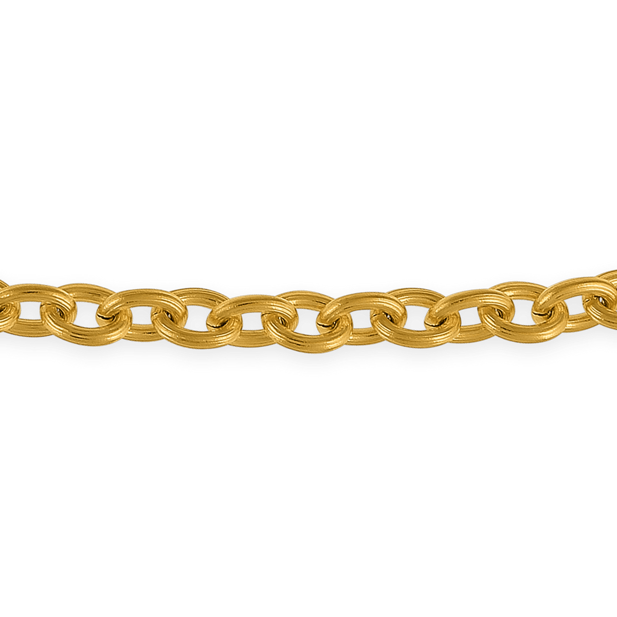 Collier Acier Jaune Maille Forçat Antillais 9mm 70cm