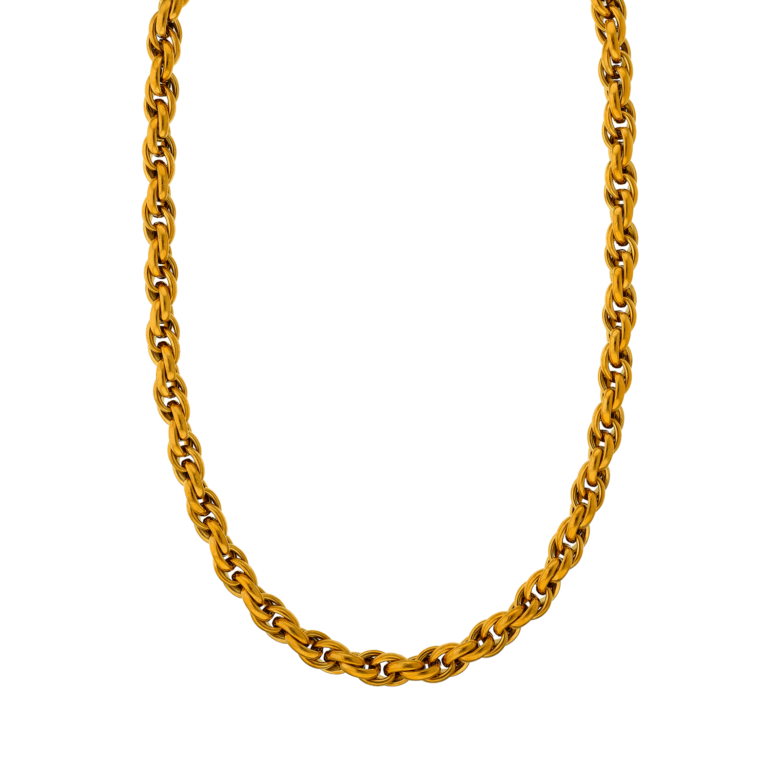 collier acier doré maille triple largeur 9.4 mm 56 mm