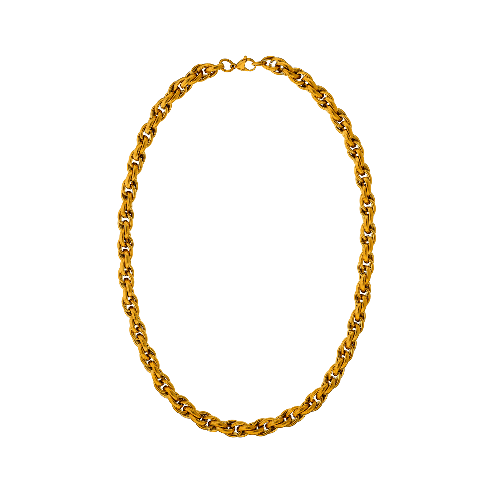 collier acier doré maille triple largeur 9.4 mm 56 mm