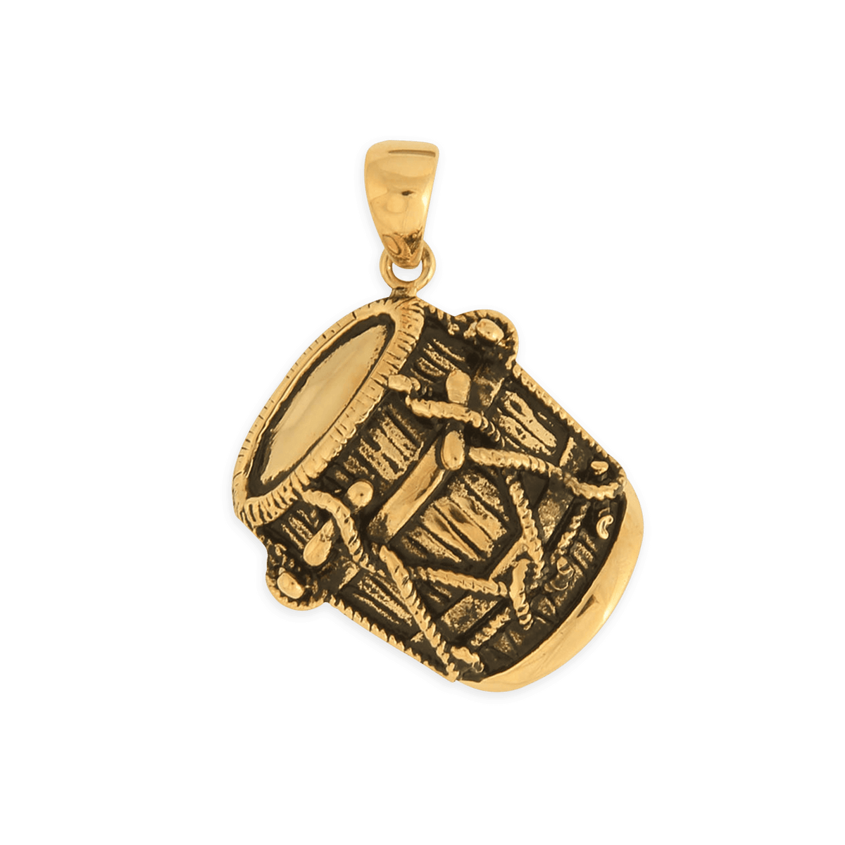 Pendentif Acier Jaune Gwoka 23*36mm