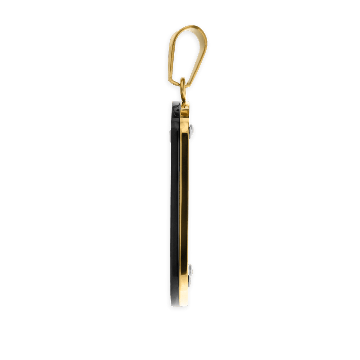 Pendentif Acier Bicolore Carte Guadeloupe 20*45mm Avec Bélière