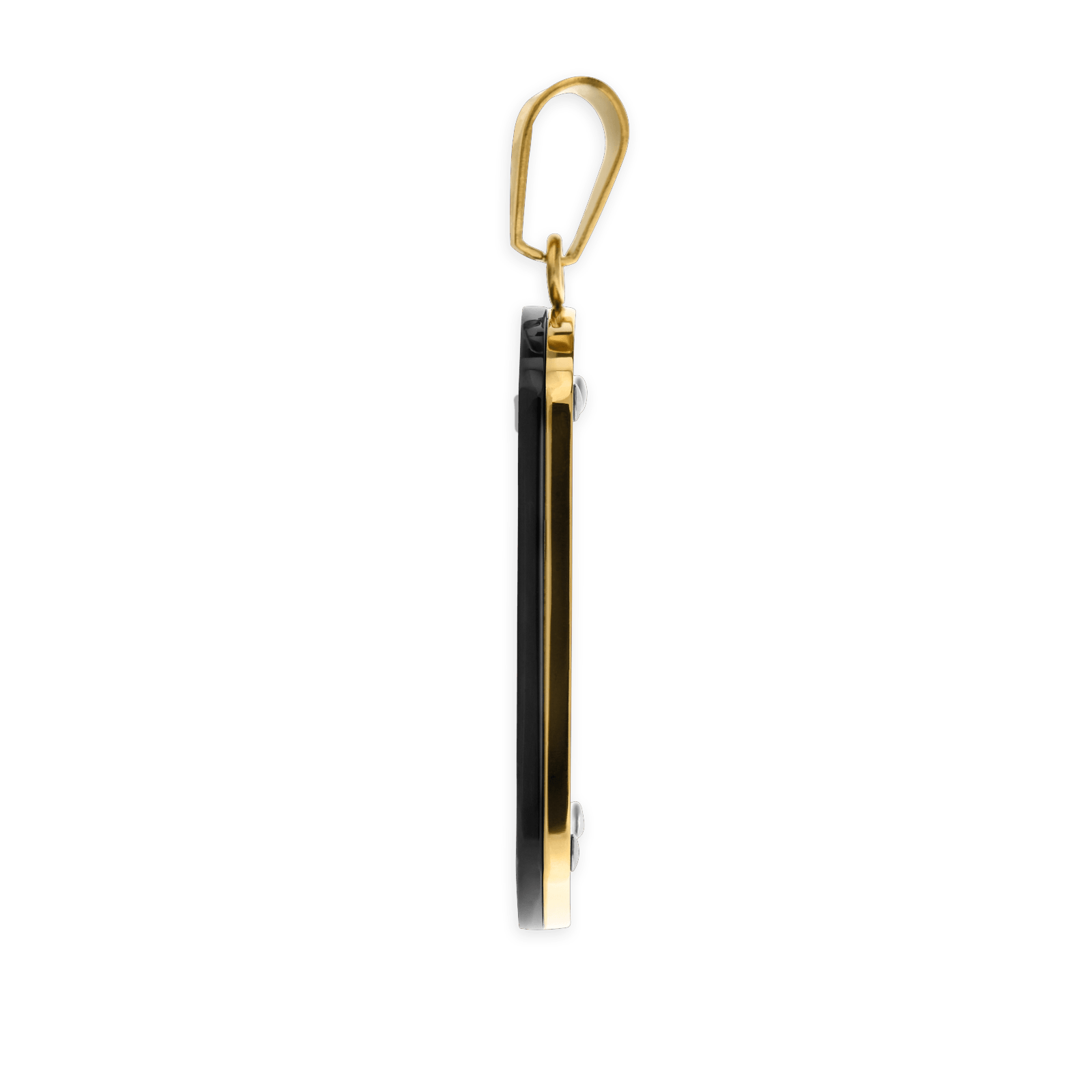 Pendentif Acier Bicolore Carte Guadeloupe 20*45mm Avec Bélière