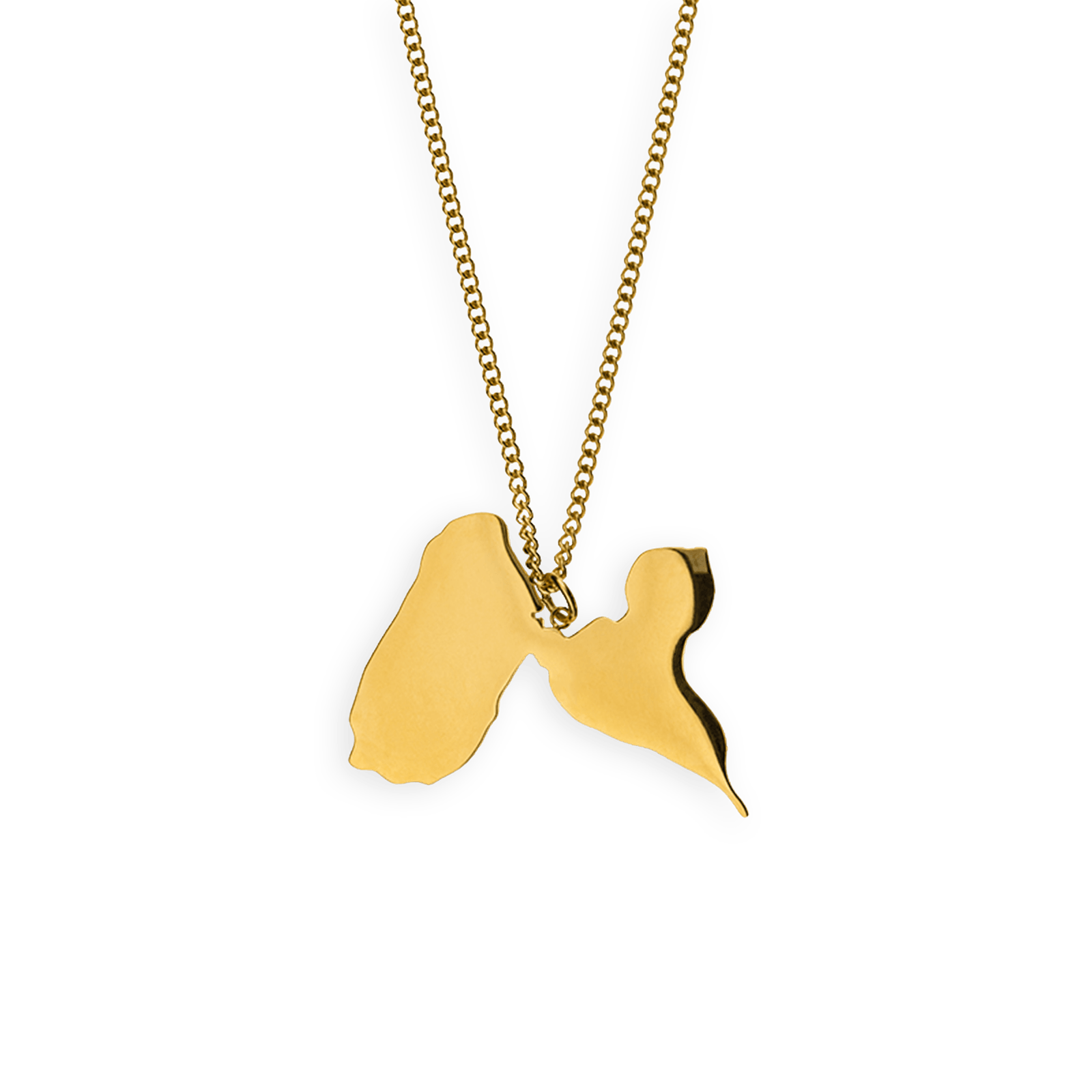 Collier acier jaune carte de la Guadeloupe