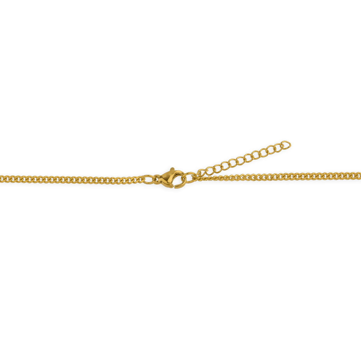 Collier Acier Jaune Carte Guadeloupe 43*30mm Chaîne 2.5mm 50 à 55cm