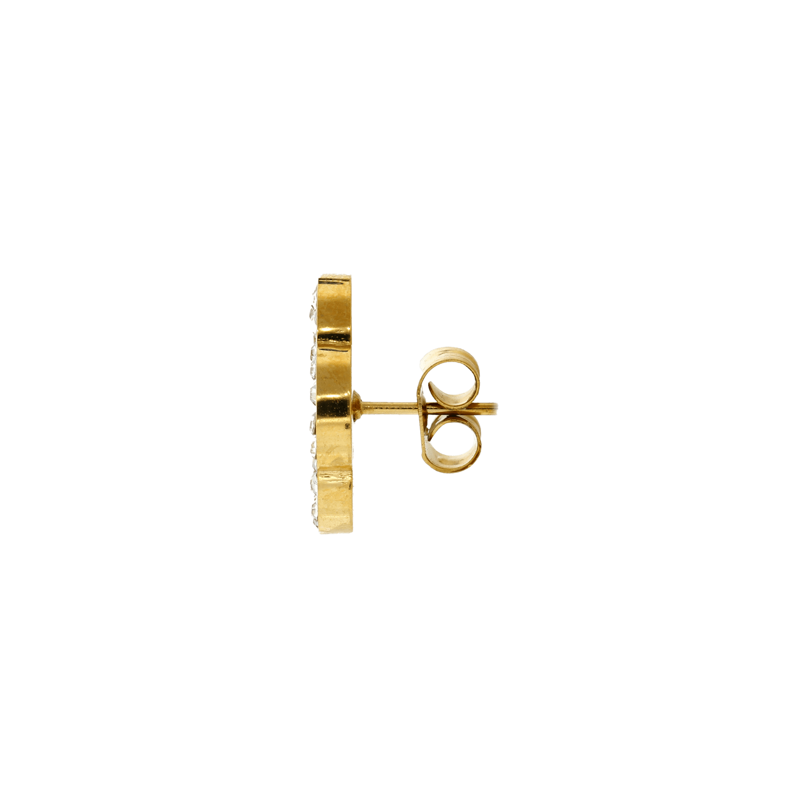 Boucles d'Oreilles Callas Acier doré trèfle blanc Oxyde de Zirconium