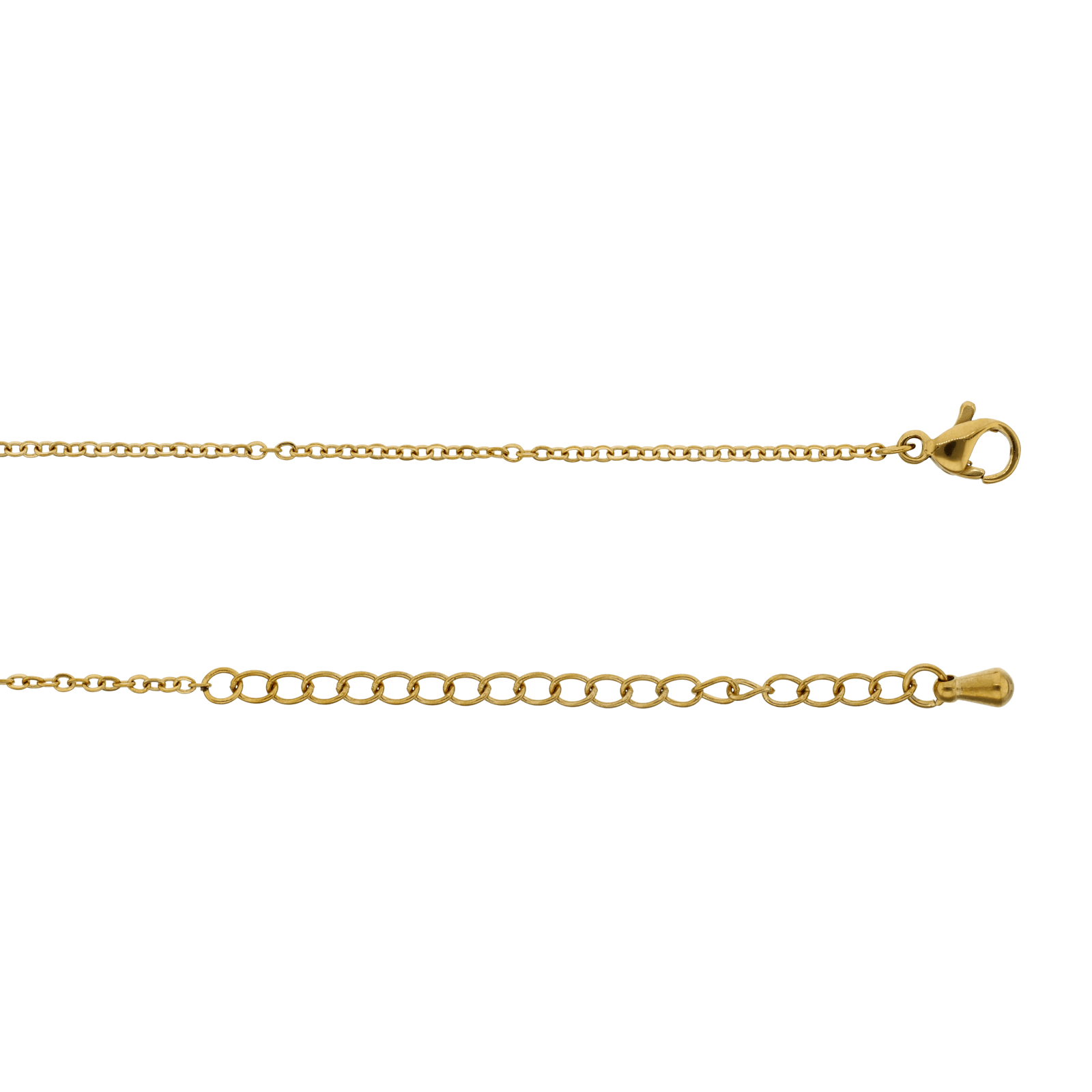 Collier Callas Acier doré un trèfles turquoise Oxyde de Zirconium 40 plus 5 centimètres