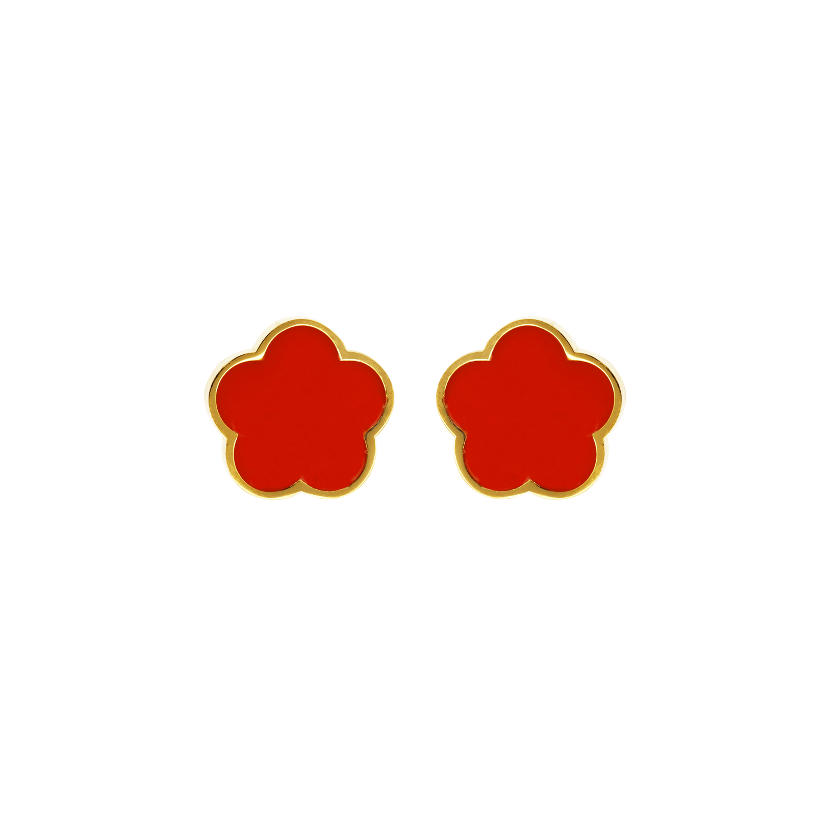 boucles d'oreilles callas acier doré trèfle orange
