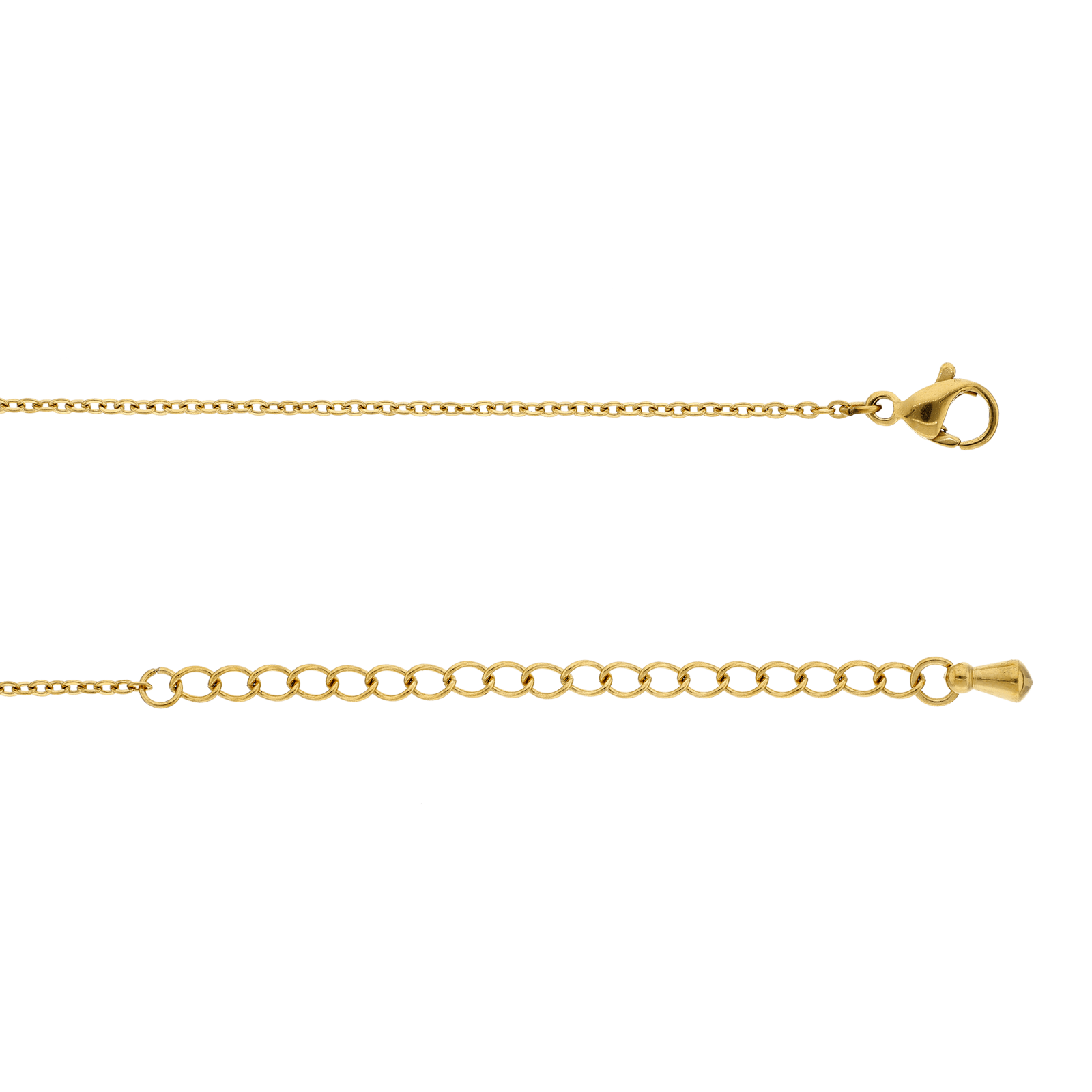 Collier Callas Acier doré 5 Zircons blanc 42 plus 5 centimètres