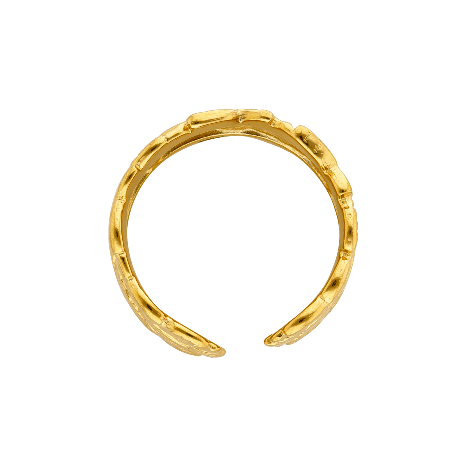 Bague Callas Acier doré imprimé feuillage