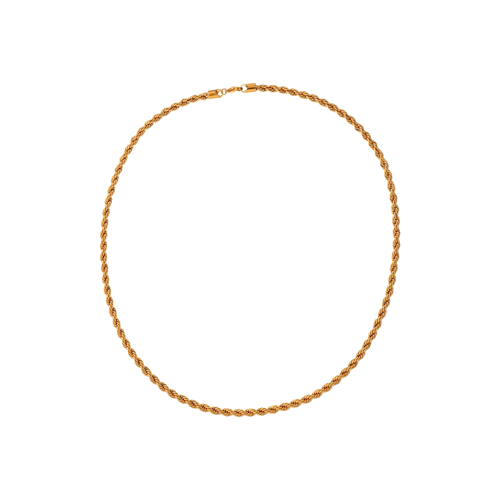Collier plaqué or maille corde 60 cm