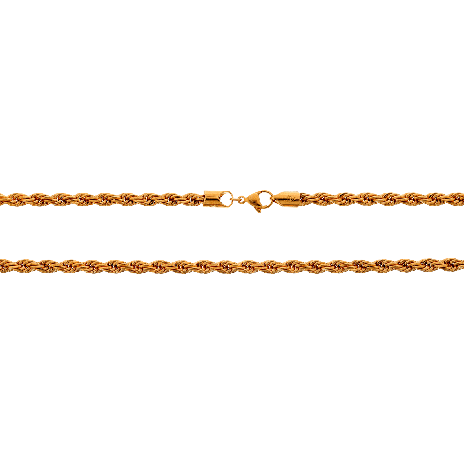 Collier plaqué or maille corde 60 cm