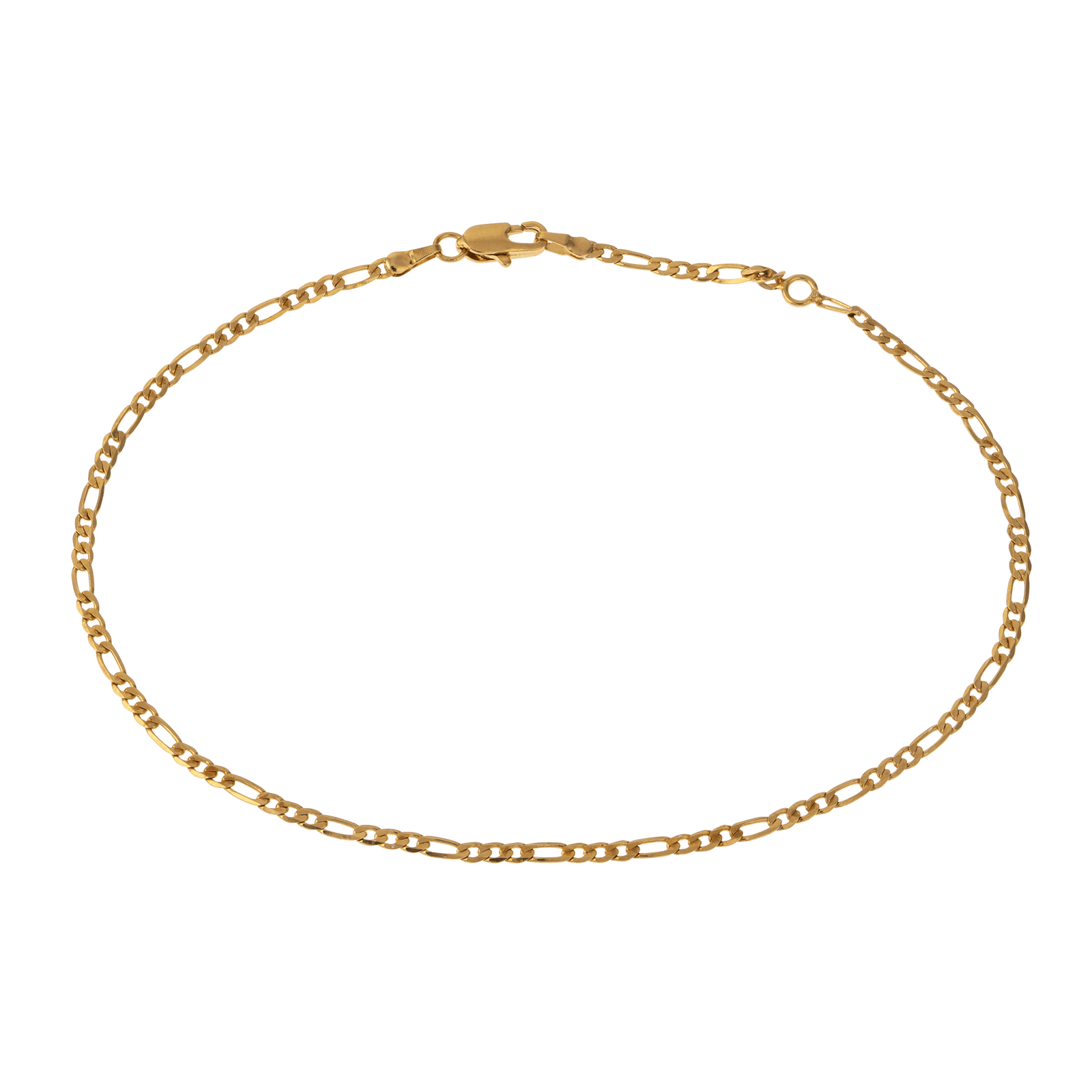 chaine de cheville maille alternée plaqué or