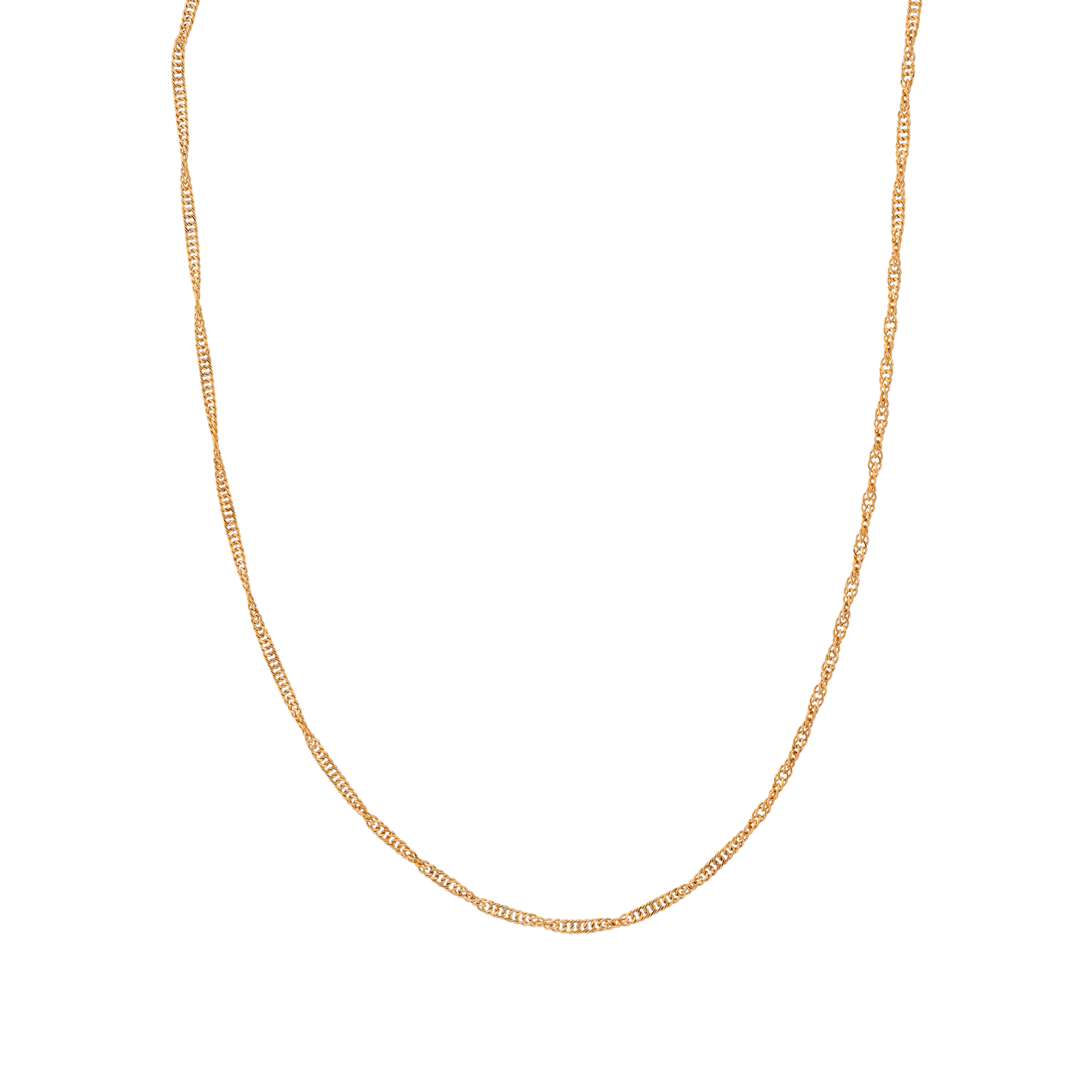 Collier plaqué or Torsade 1,30 mm sur 45 mm