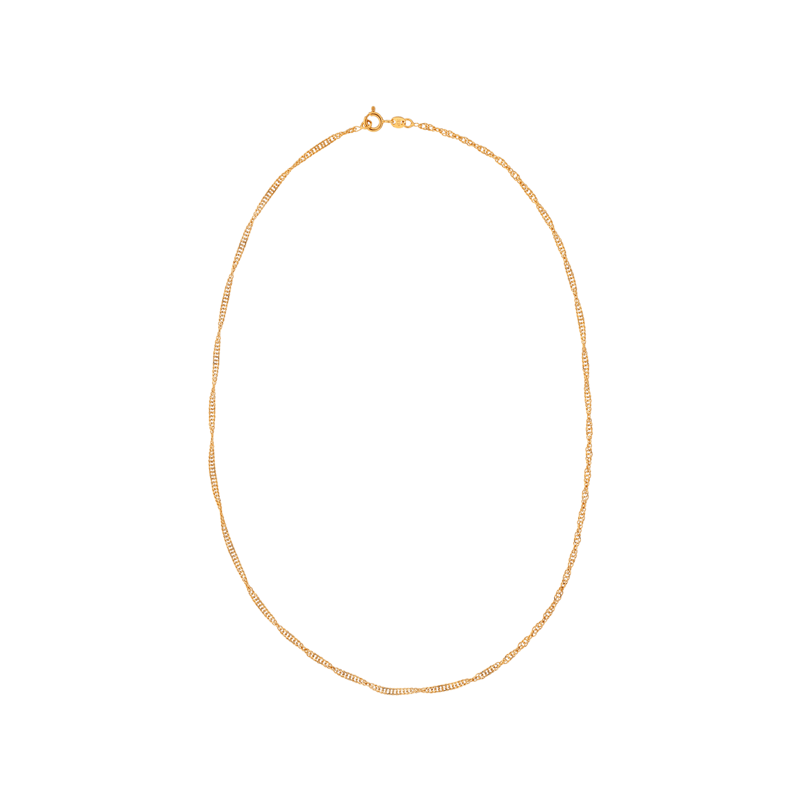 Collier plaqué or Torsade 1,30 mm sur 45 mm