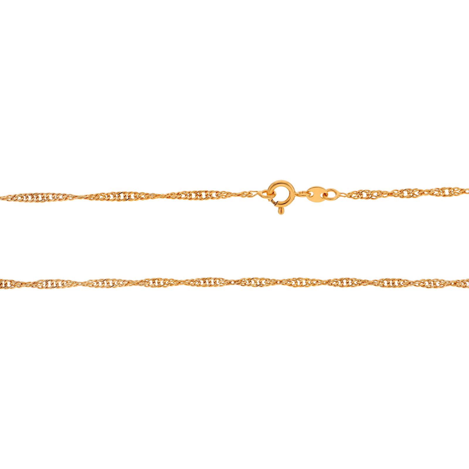 Collier plaqué or Torsade 1,30 mm sur 45 mm