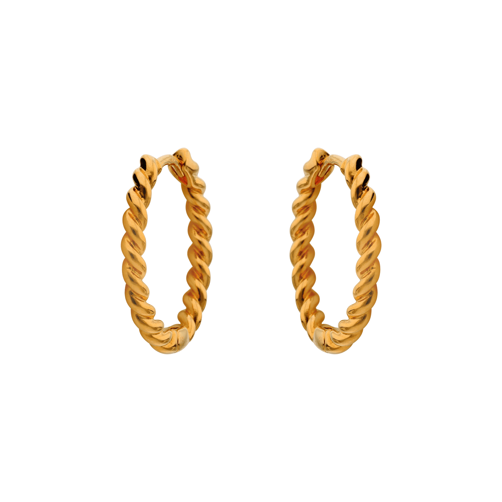 créoles plaqué or torsade diamanté 3 mm sur 20 mm