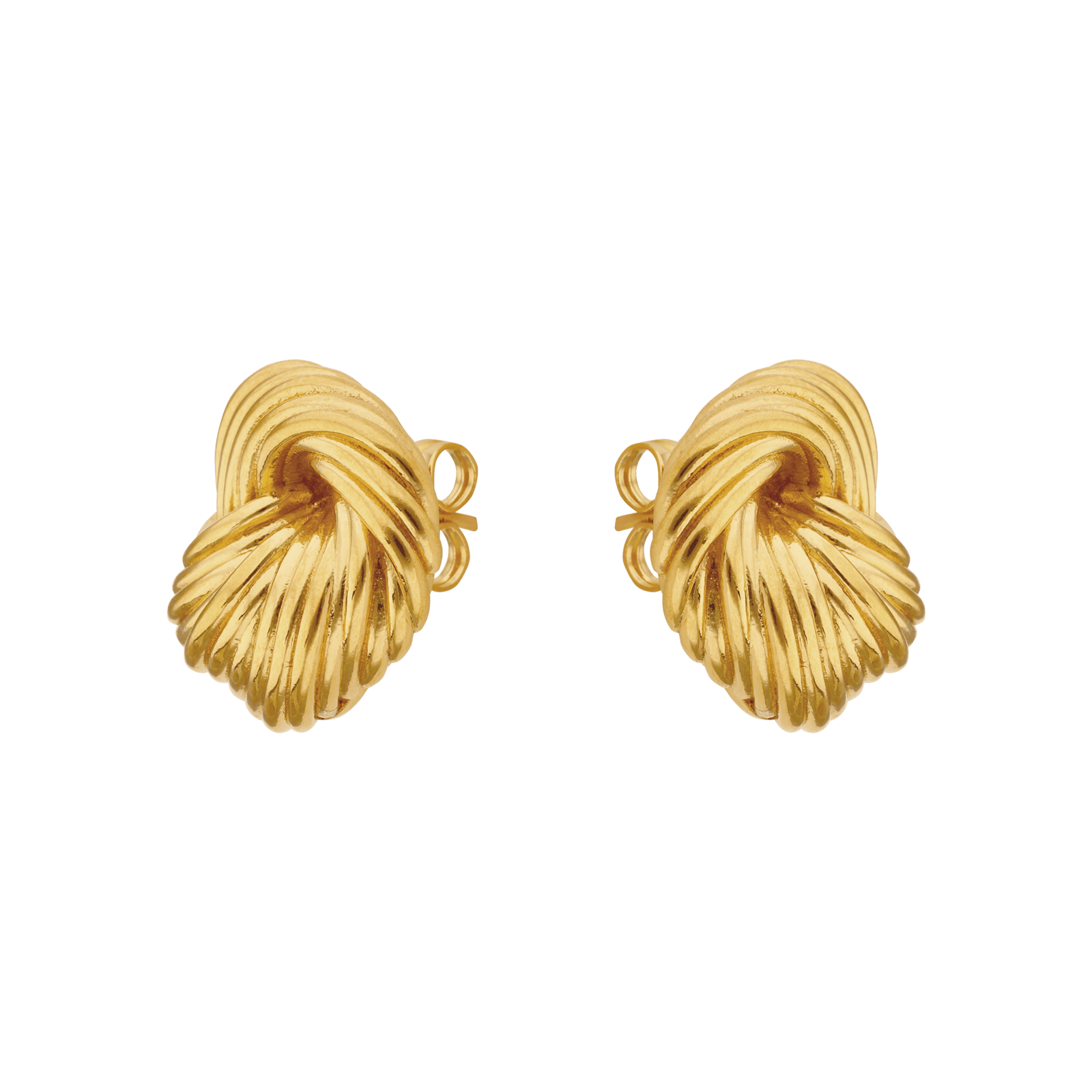 Boucles d'Oreilles plaqué or Nœud Grand modèle