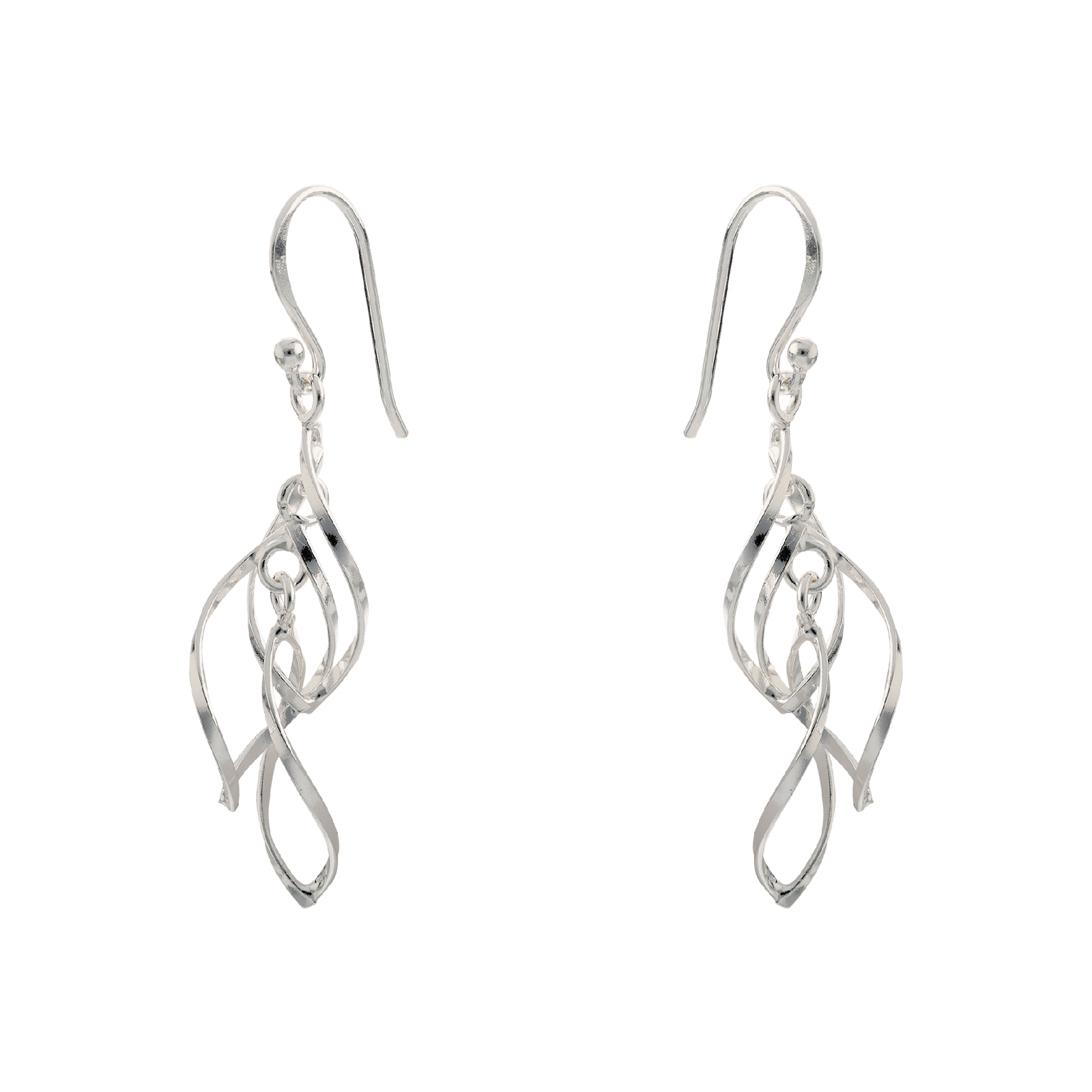 Boucles d'Oreilles Argent Pendentif Torsade
