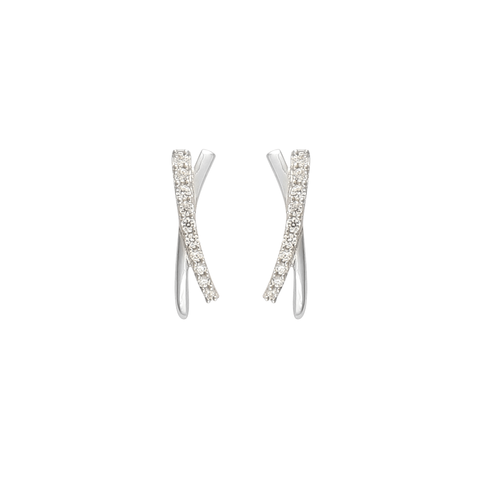 Boucles d'Oreilles motif croisé et Oxyde de Zirconium
