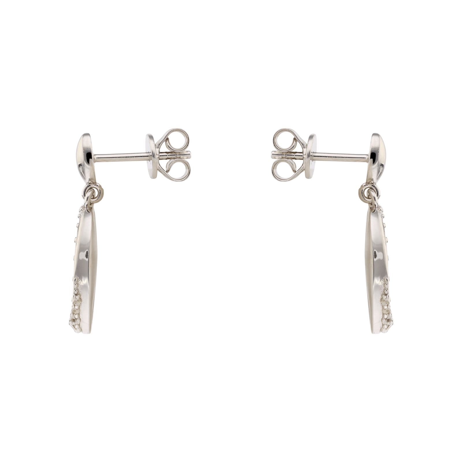 Boucles d'Oreilles Argent ovale sertie Zirconia Cubique