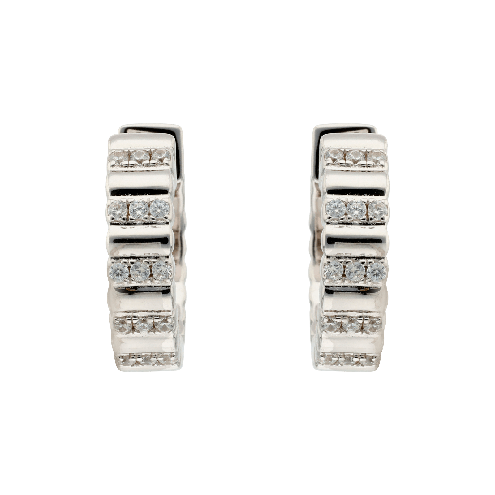 Créoles Argent sertie Zirconia Cubique