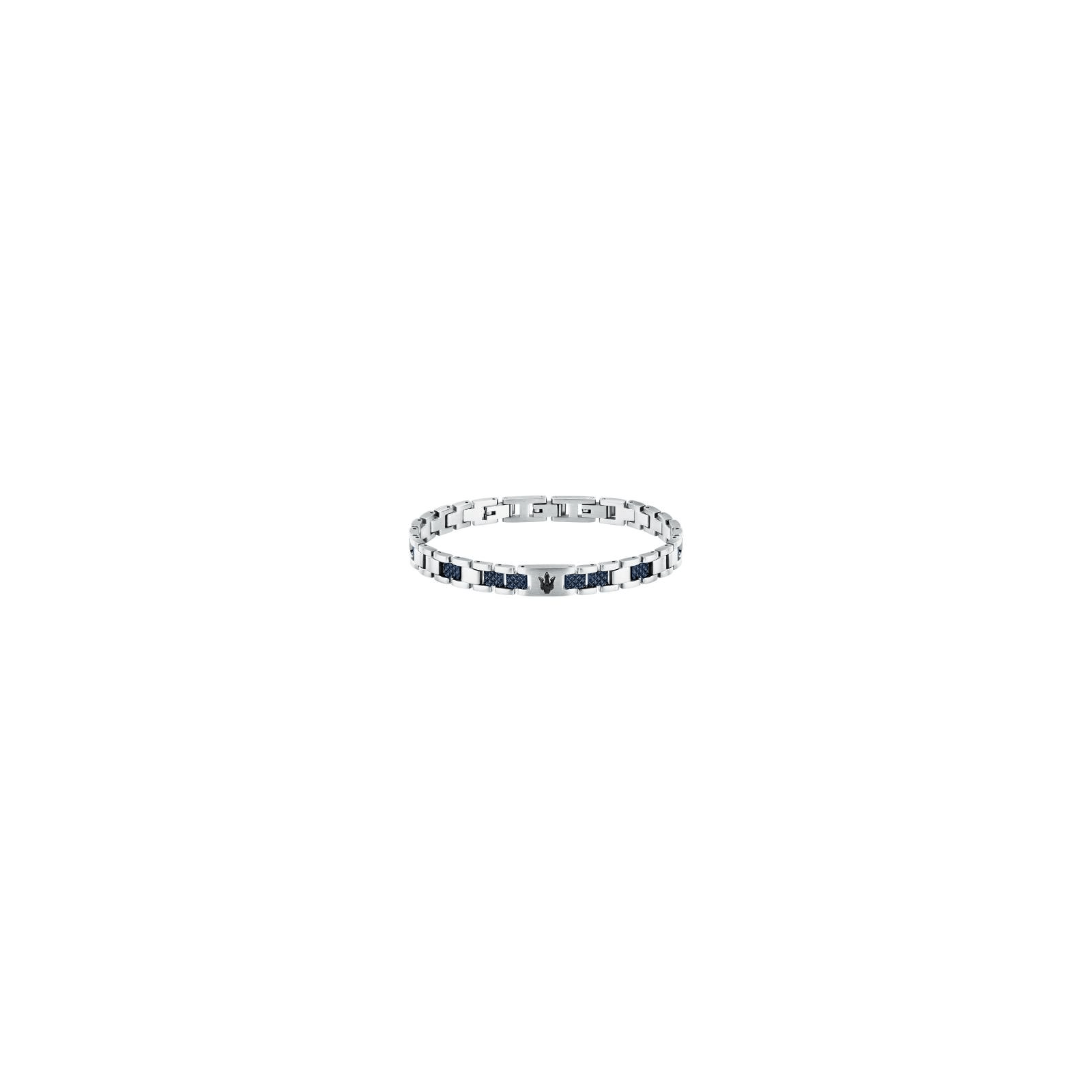 Bracelet Stainless Steel Black plus Blue 18.5 plus 3 centimètres
