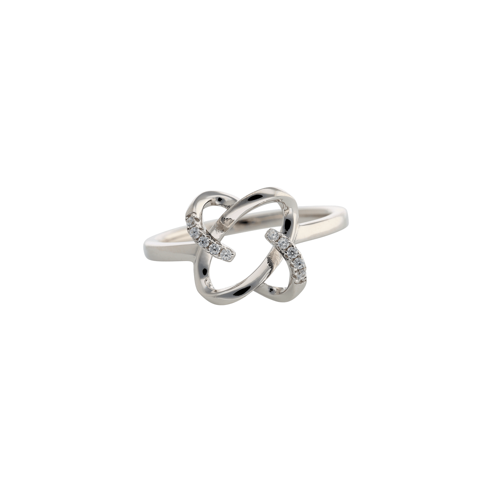 Bague Argent fantaisie Lisse et sertie Zirconia Cubique