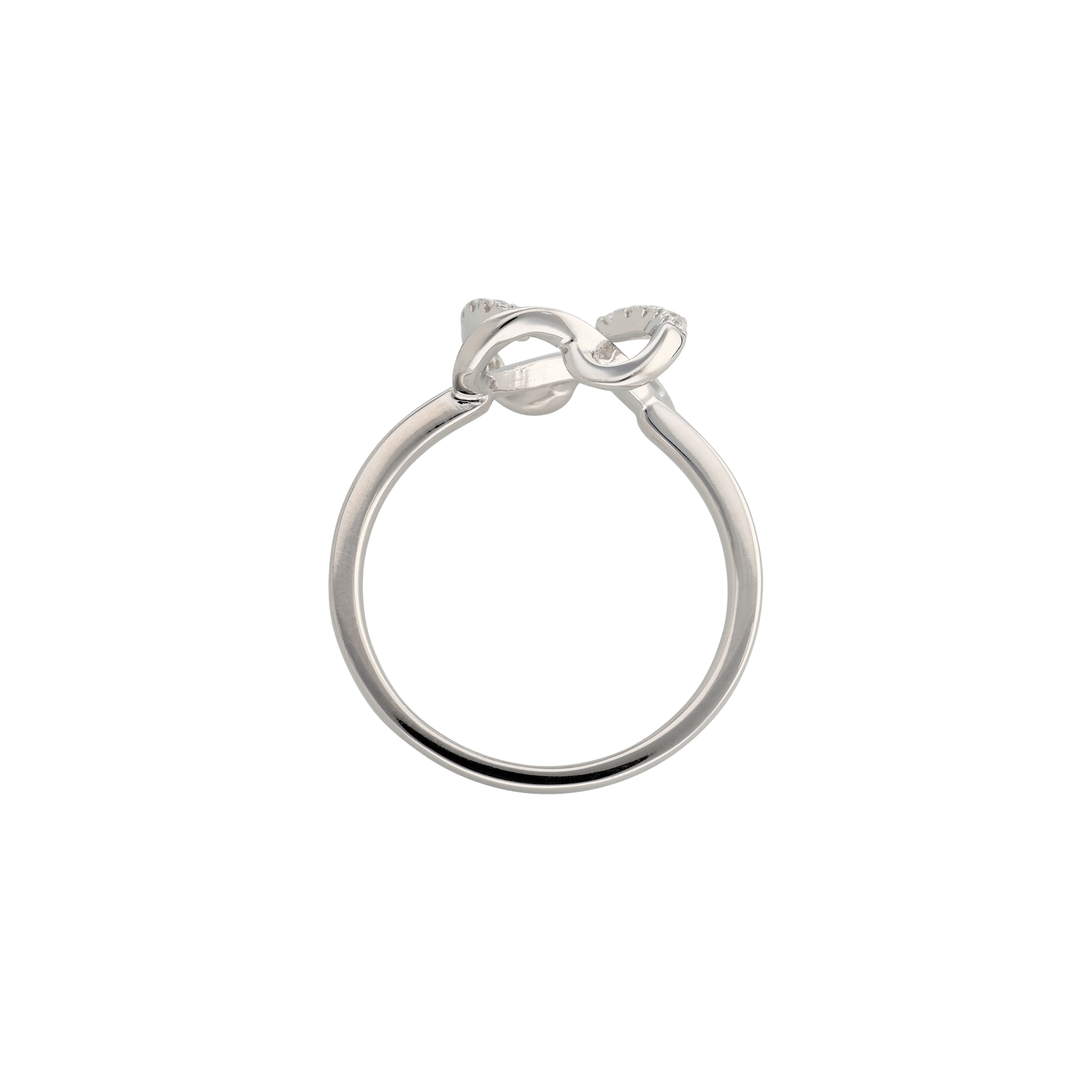 Bague Argent fantaisie Lisse et sertie Zirconia Cubique