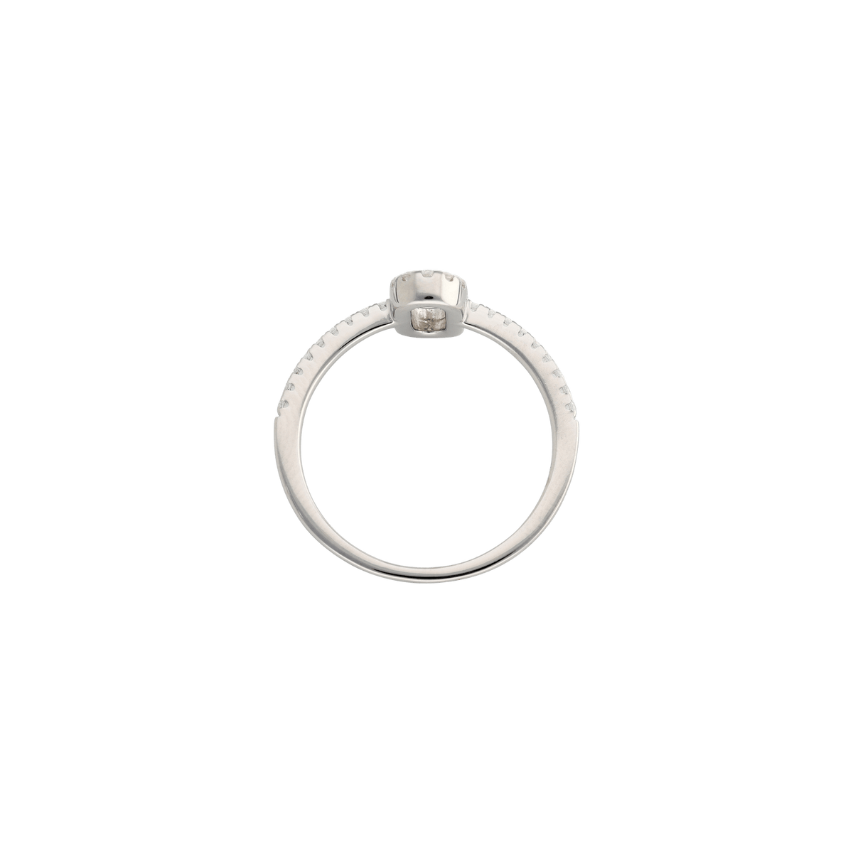 Bague argent - Centre ovale serti oxydes de zirconium — taille 52