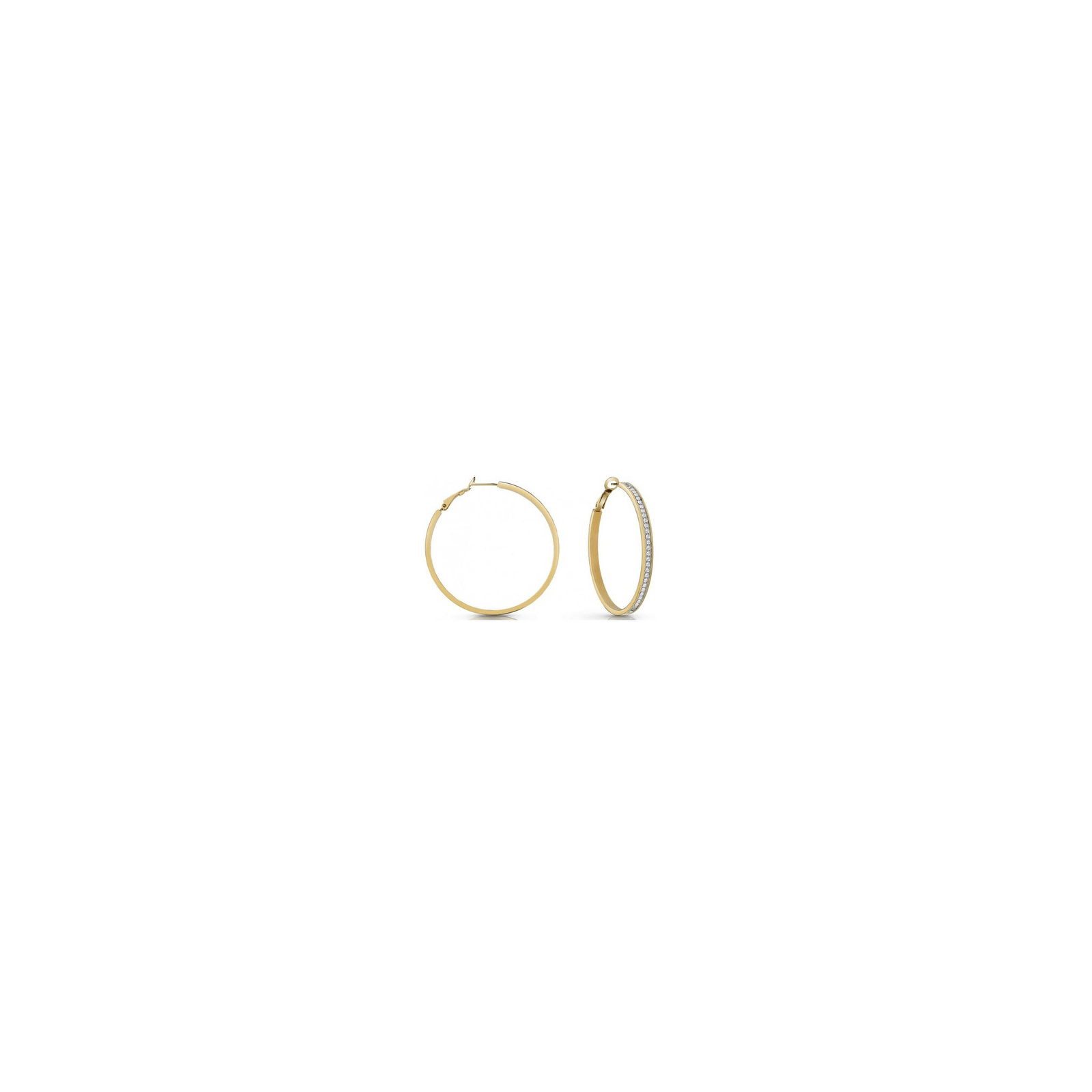 Boucles d'oreilles GUESS Créoles acier doré pavé cristaux