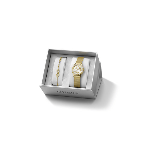 Montre Guess Box Montre et Bijou en Acier et PVD Doré