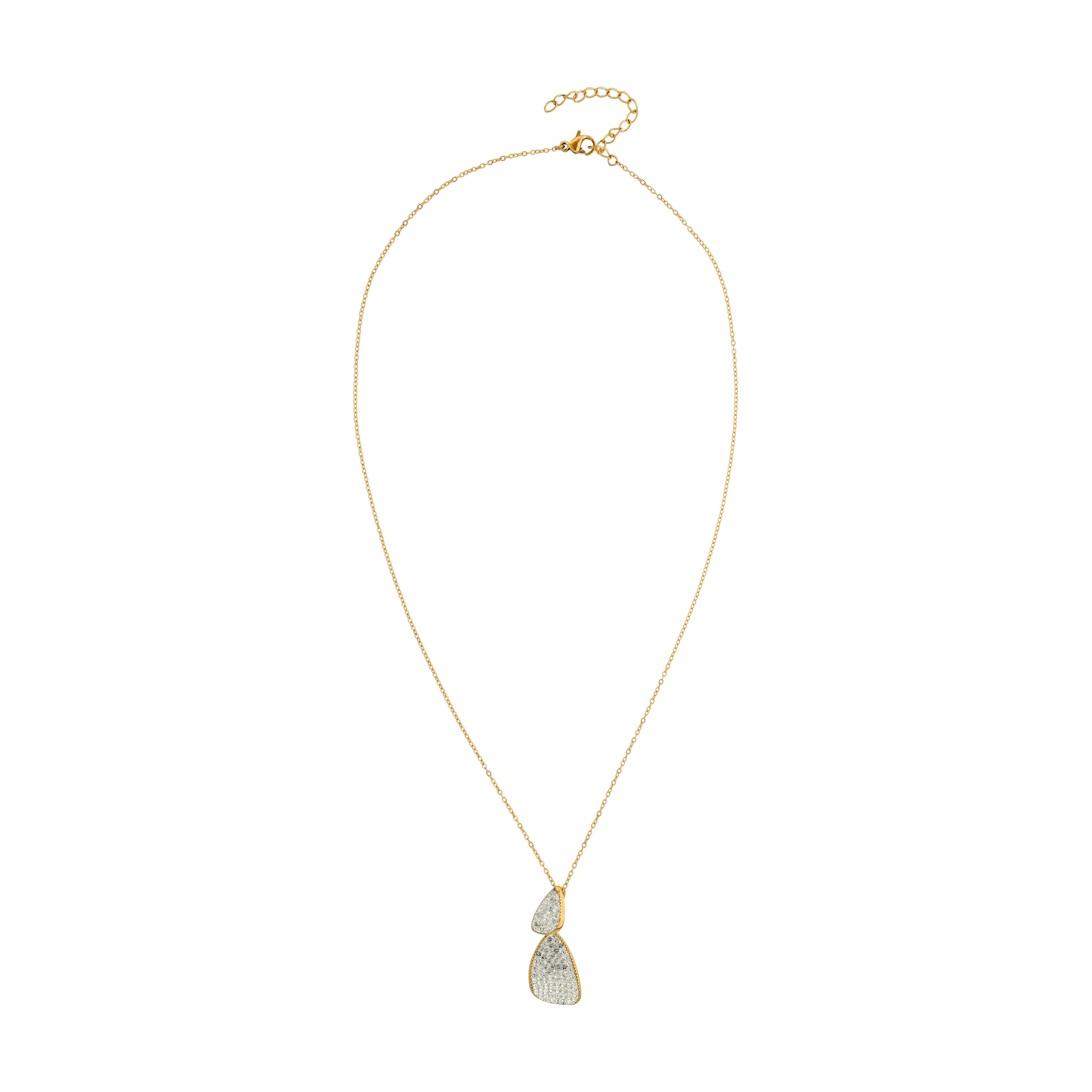 Collier Callas Acier doré Pendentif fantaisie Cristal Preciosa