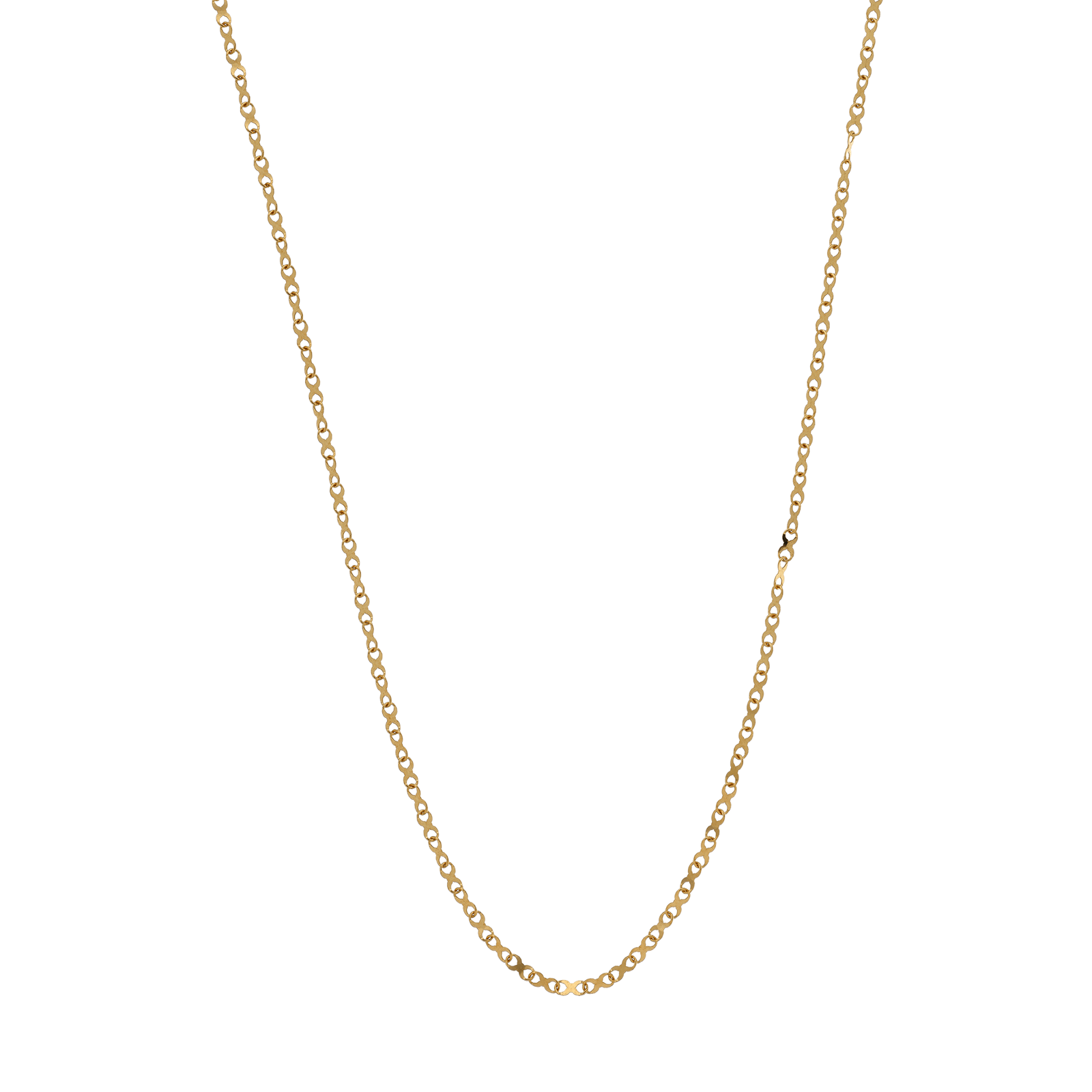 Collier chaîne fantaisie maille infini plate Petit Modèle 45 centimètres