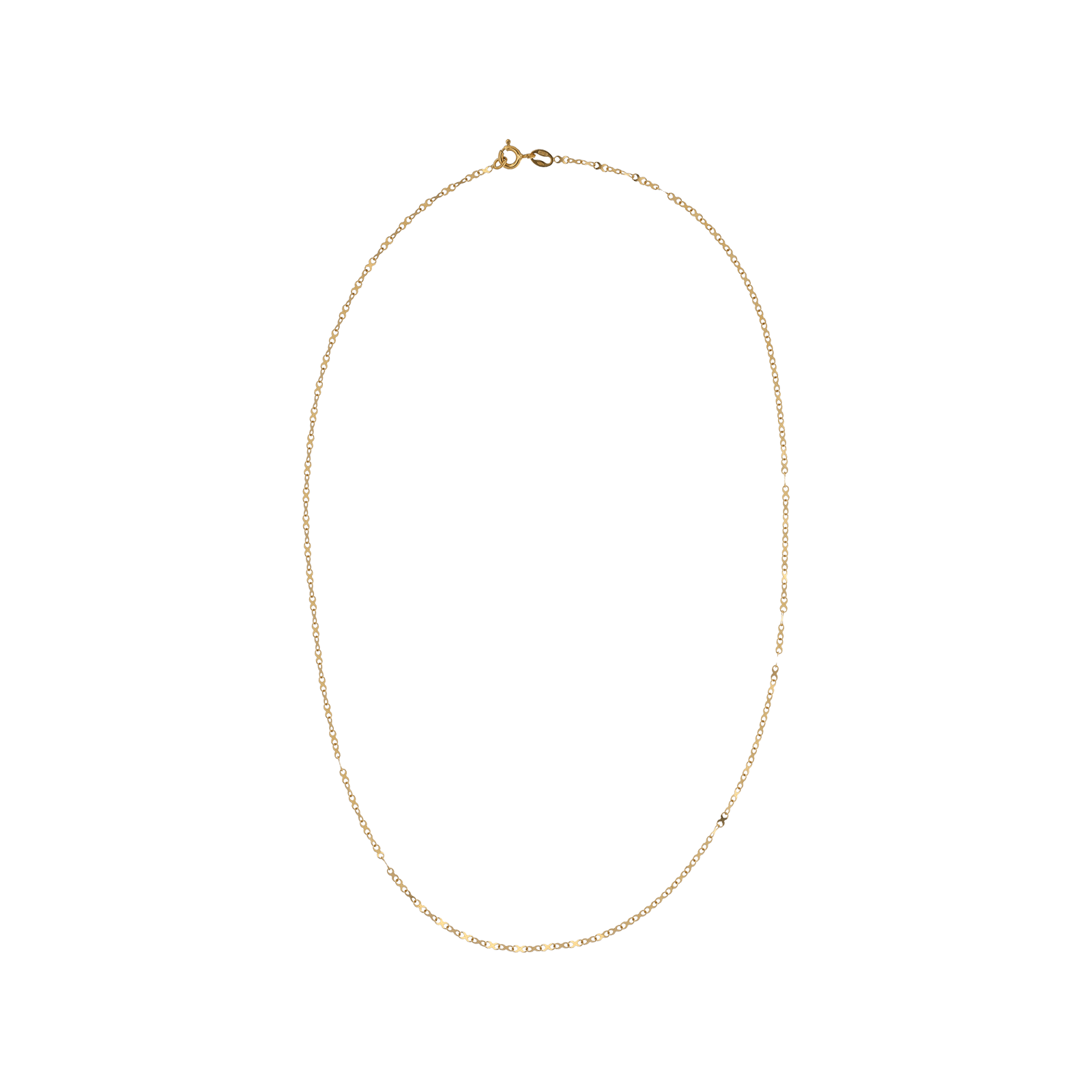 Collier chaîne fantaisie maille infini plate Petit Modèle 45 centimètres