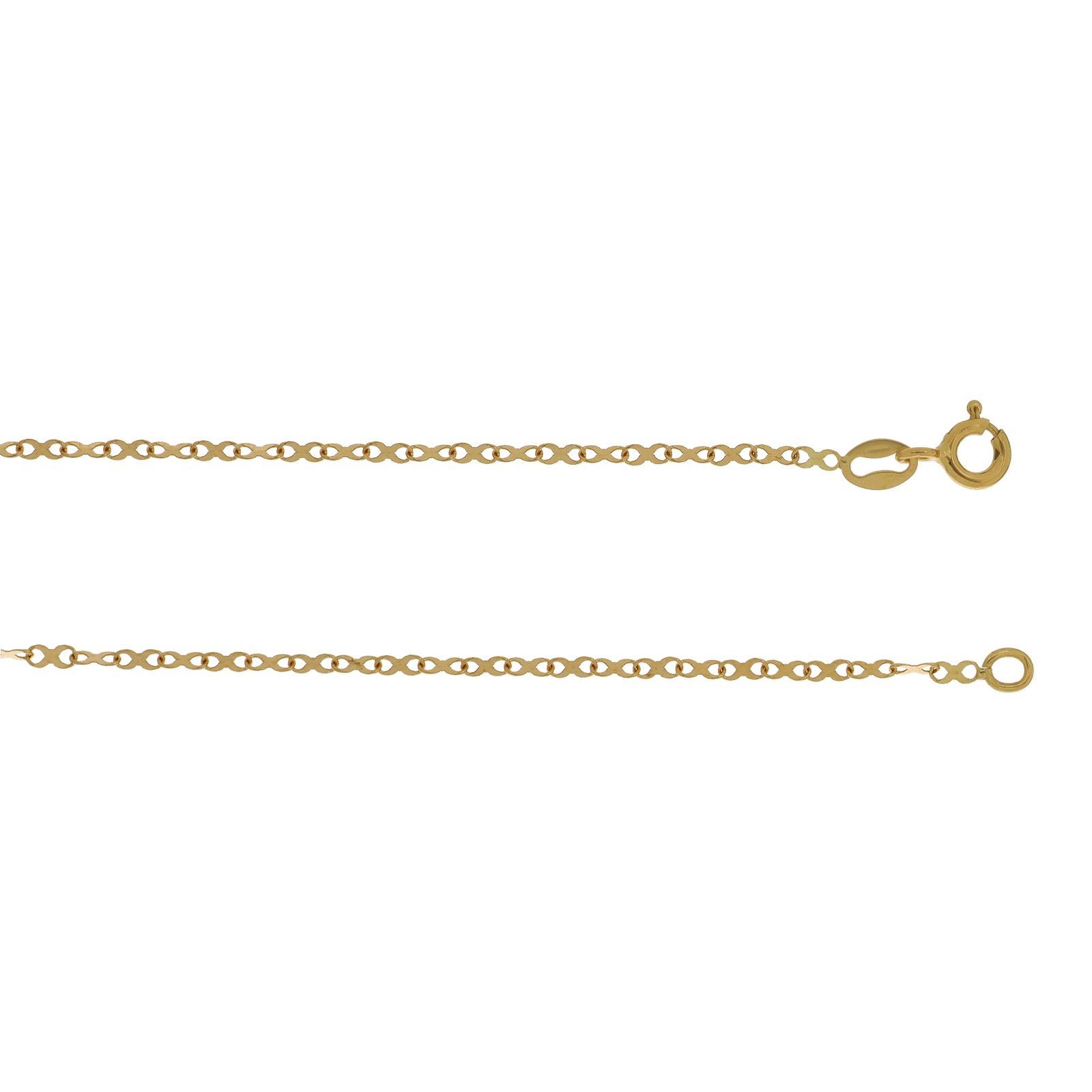 Collier chaîne fantaisie maille infini plate Petit Modèle 45 centimètres
