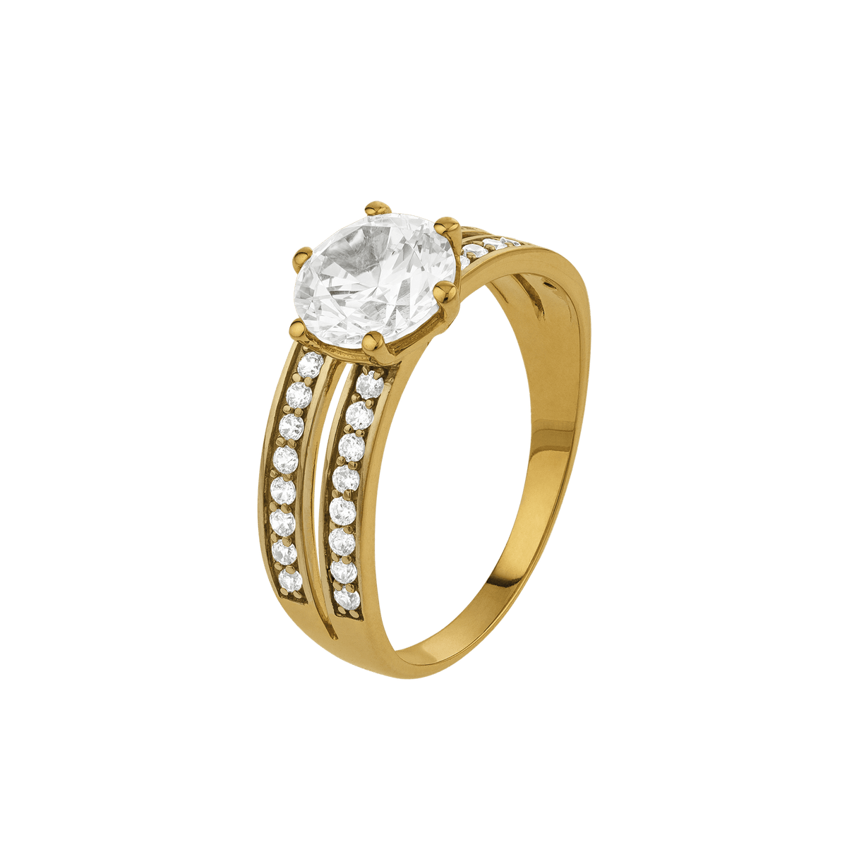 Demi-alliance sertie, oxydes — Or 9 carats, taille 64