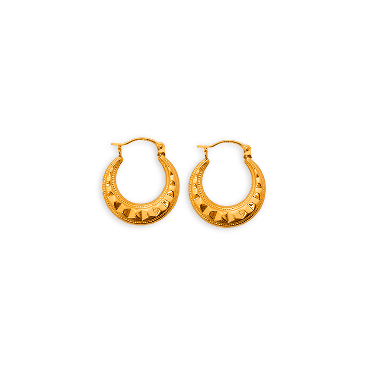 Créoles Or 375 Fantaisie 16mm Tube 4mm