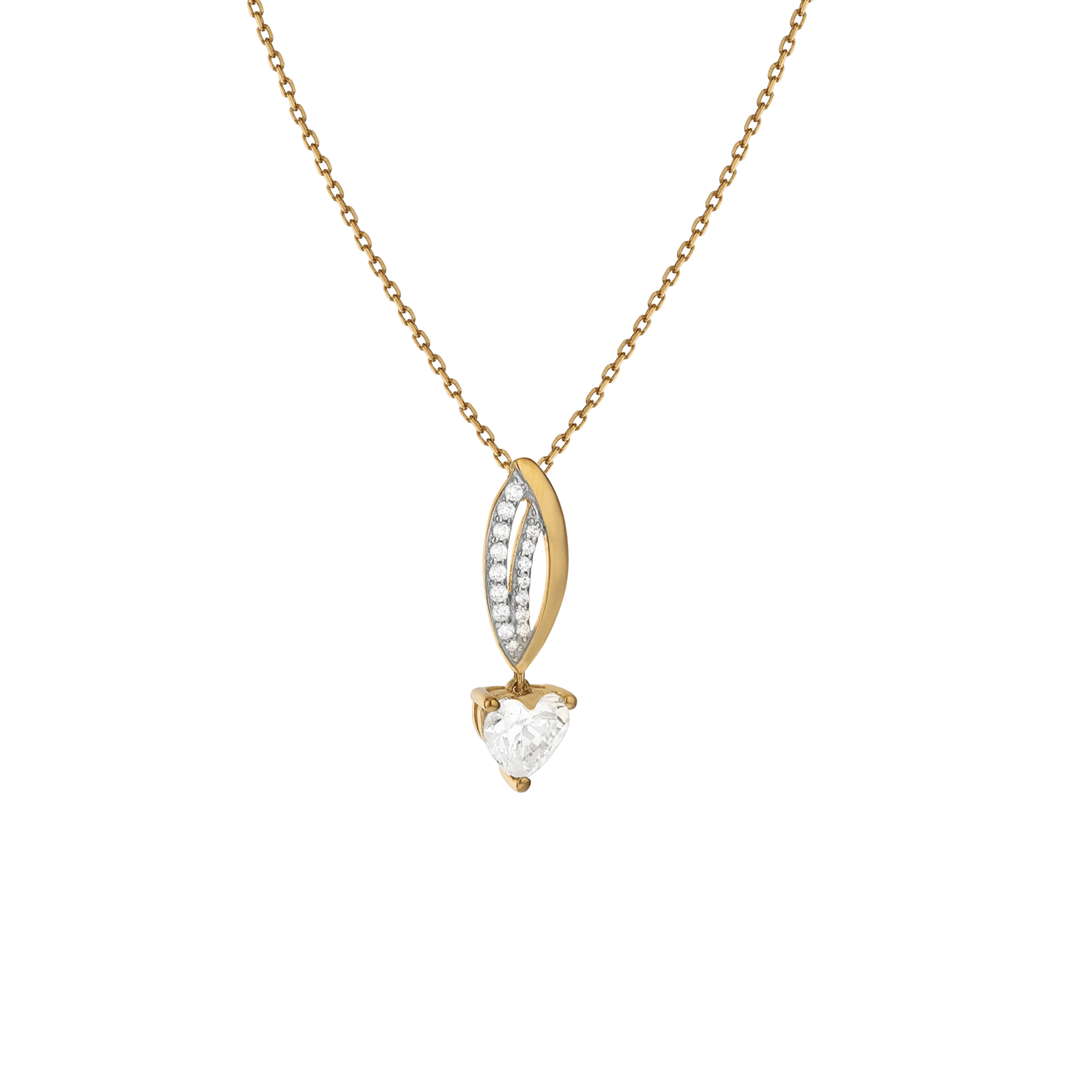 Collier Pendentif coeur Oxyde de Zirconium 42 centimètres