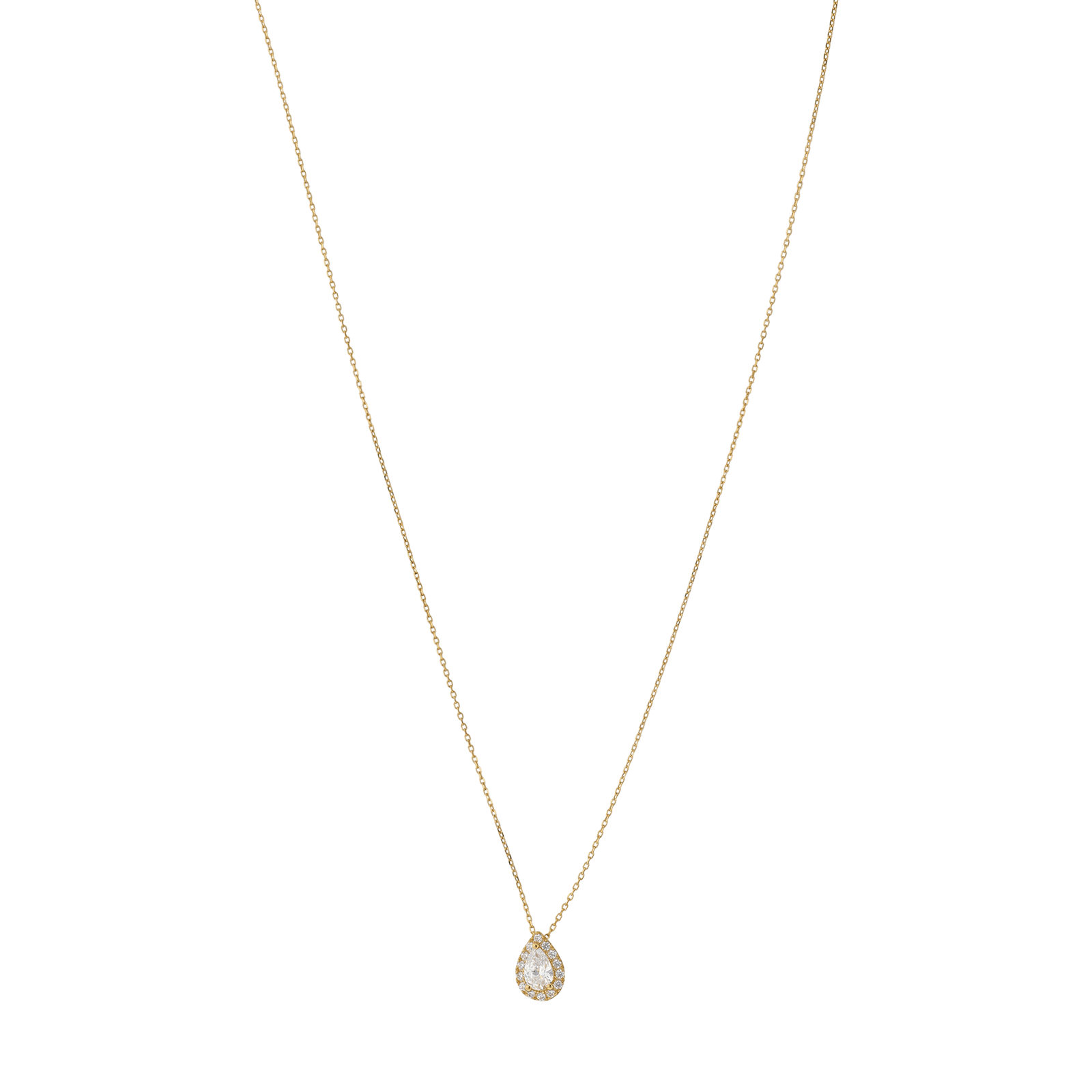 Collier Pendentif ovale et Oxyde de Zirconium 42 plus 3 centimètres