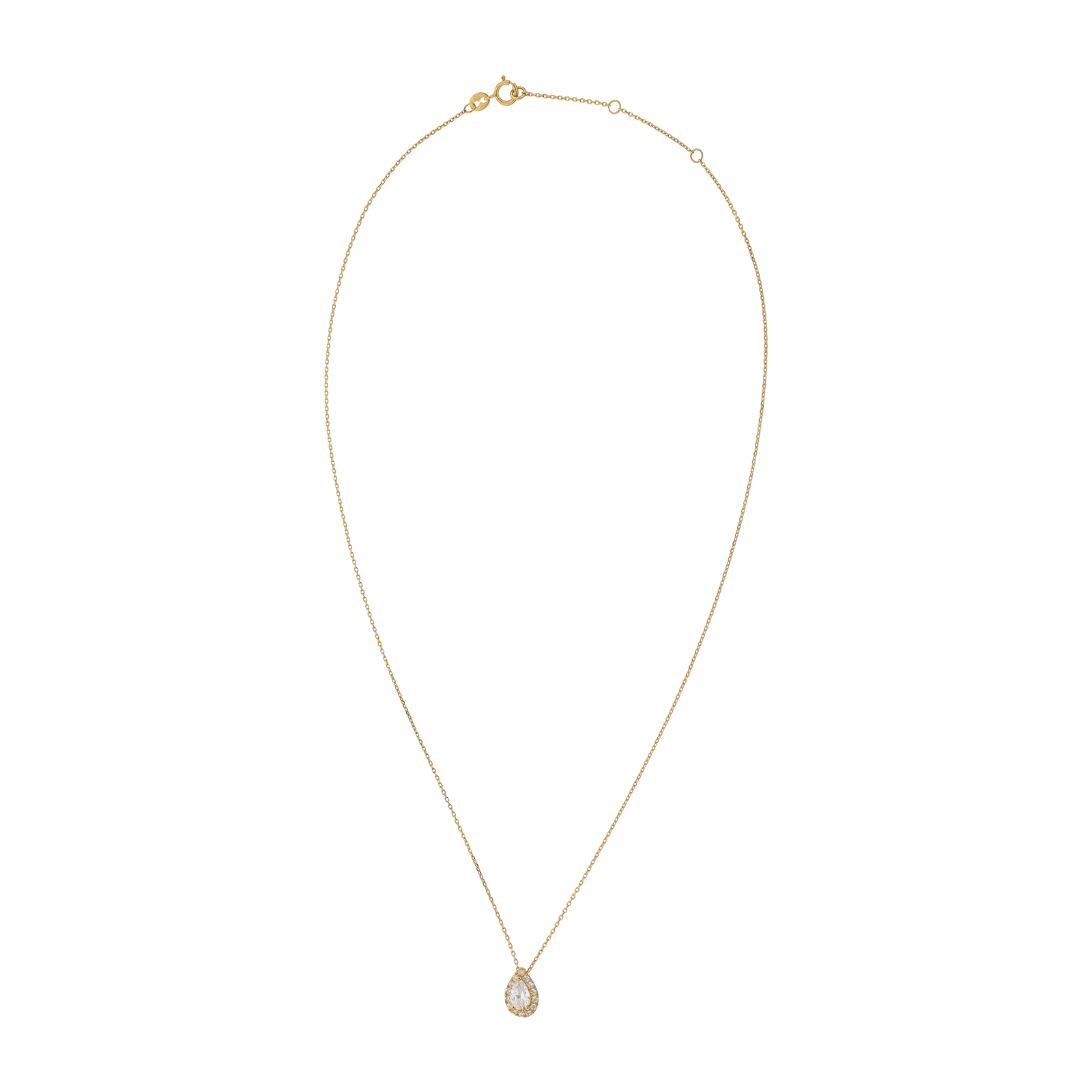 Collier Pendentif ovale et Oxyde de Zirconium 42 plus 3 centimètres