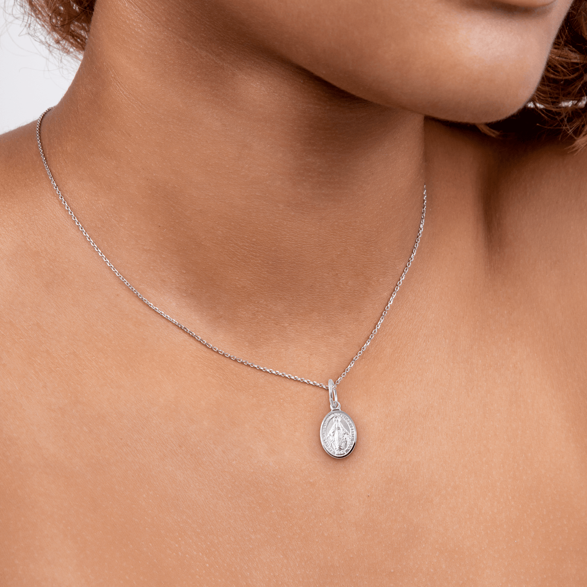 Médaille Miraculeuse Argent 925 Ovale 10*22mm Avec Bélière